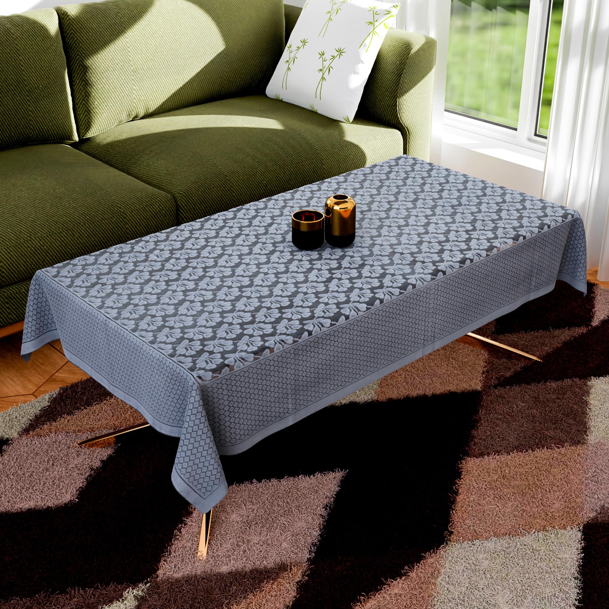 Kuber Industries Center Table Cover | 40x60 Inch | 4-Seater Tabe Cover | Net Table Cloth Cover | Coffee Table Cover | Table Protector Cover for Kitchen | Plain Leonardo Flower Print | CTC | Grey (B0D14QXVYS) Amazon Price History, Amazon Price Tracker