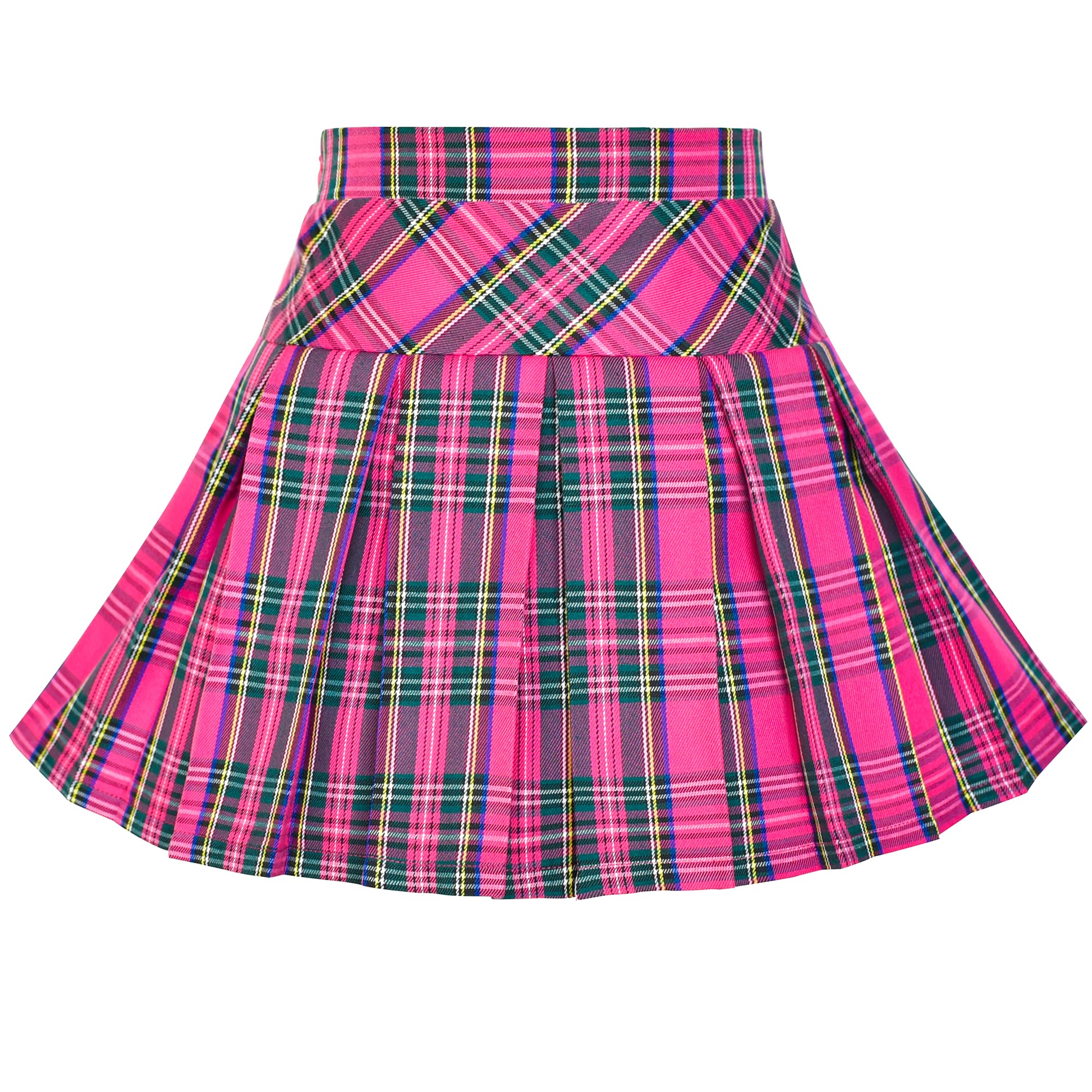 Sunny Fashion Filles 2 pièces Fixer Jupe T-Shirt Recadrer Tricot côtelé Plaid Décontractée École 4-10 Ans