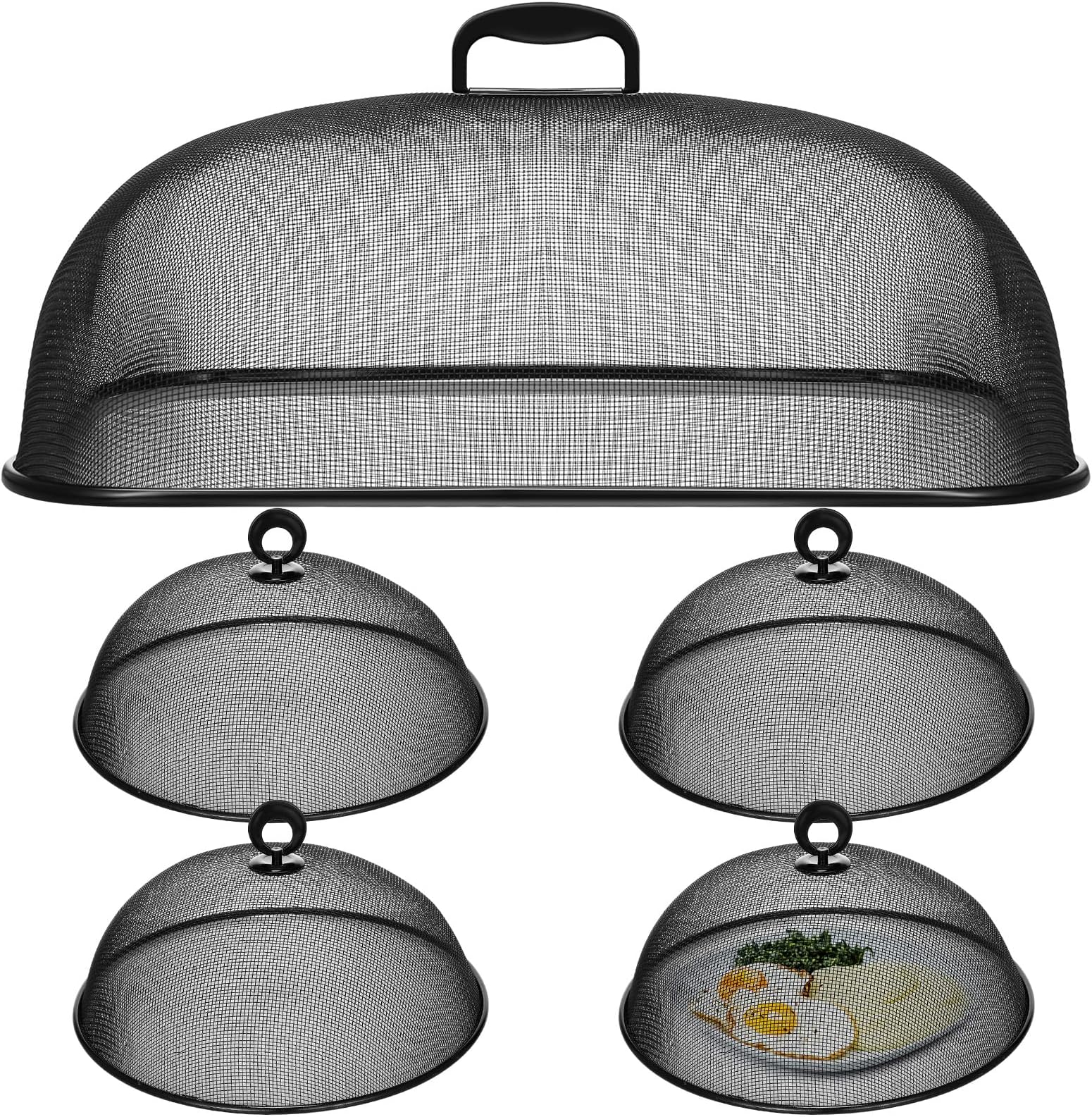 5 Pcs Metal Mesh Food Cover for Outdoors Include 18.5 In Extra Large Mesh Food Tents