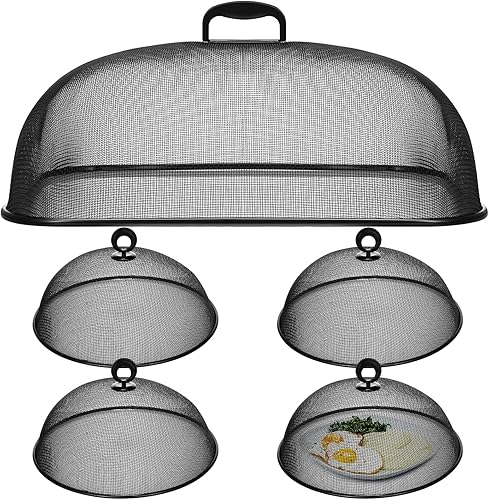 Miniatura 1 de 5 cubiertas de malla metálica para alimentos al aire libre, incluyen tiendas de campaña de malla extra grandes de 18.5 pulgadas, red de alimentos