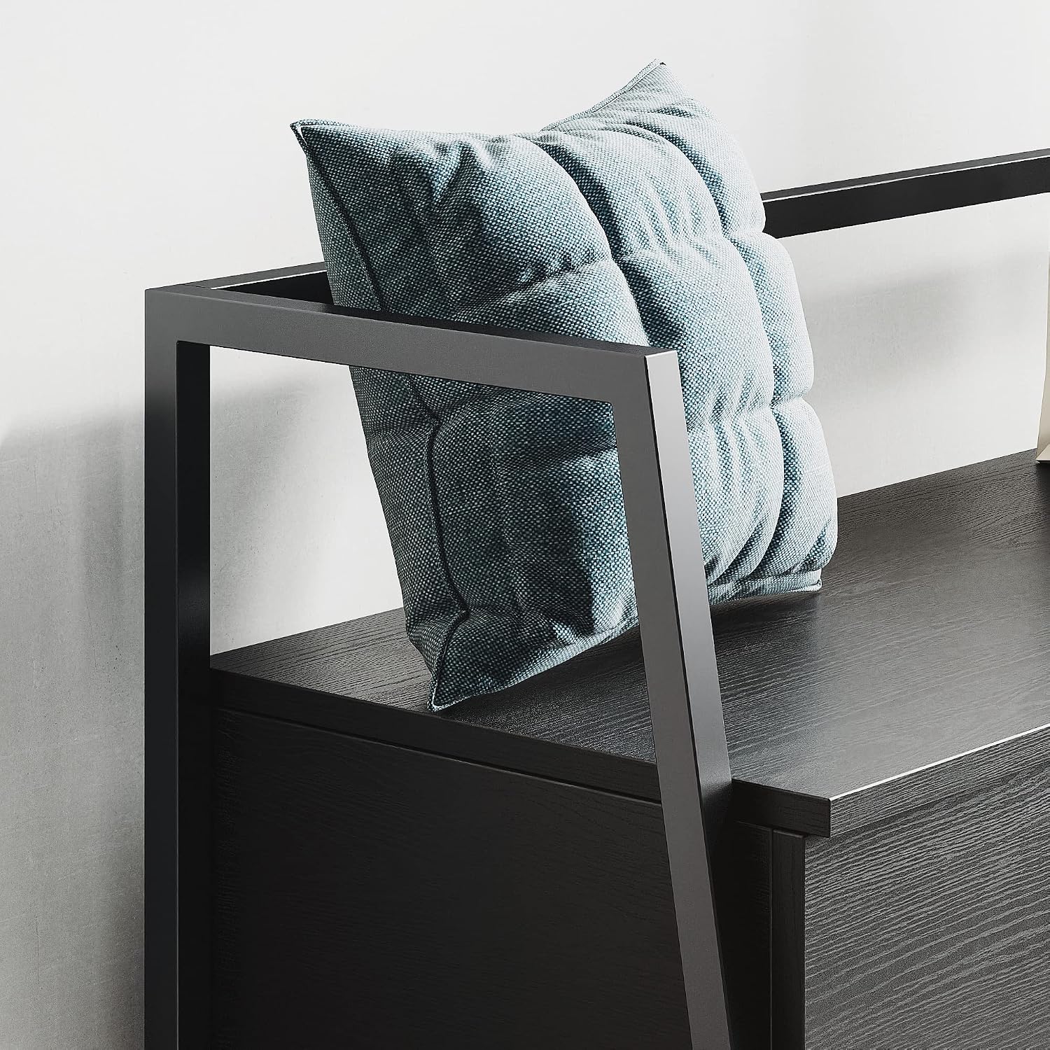 IRONCK Storage Bench with Lift Top Box, Entryway Shoe Bench with Shoe Rack, Entry Bench Shoe Organizer for Entryway, Bedroom, Hallway, Industrial, Black