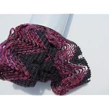 Katia Roma Ruffling Zig Zag Yarn Luxury Color 43 Burgundy Fuchsia