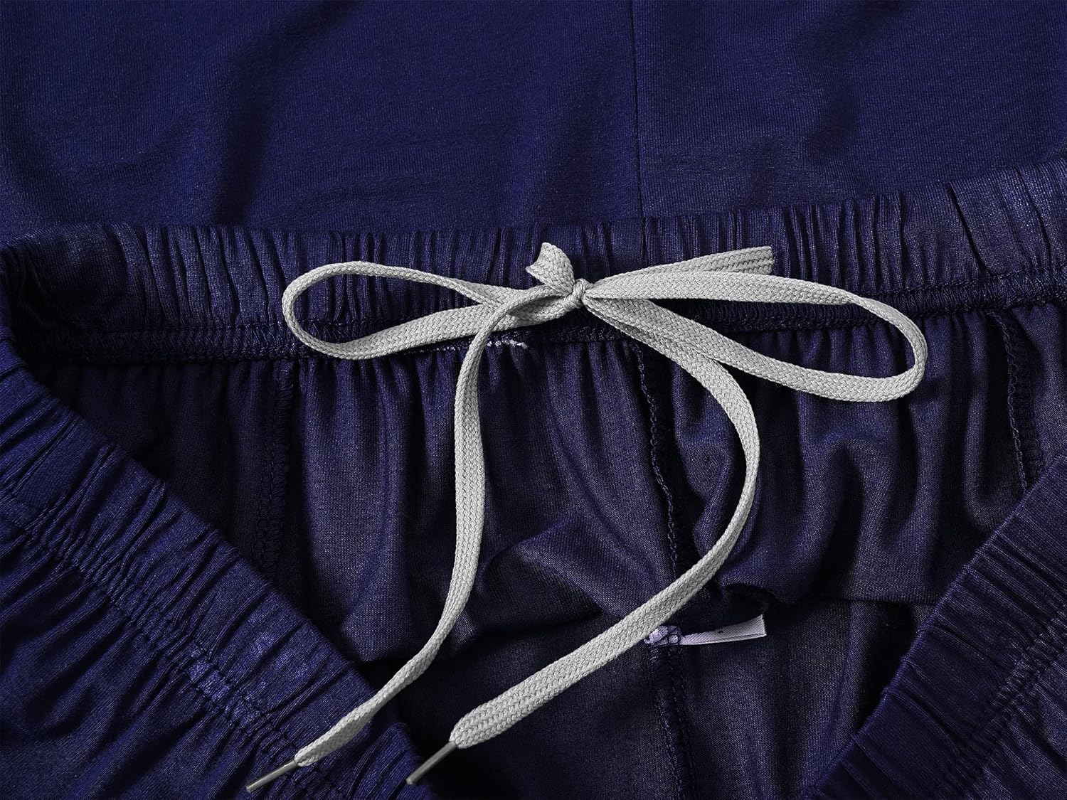 MoFiz Mens Pajama Set Pjs Sleepwear Nightwear Lightweight Quick Dry Soft Short Sleeve V-Neck Summer Pjs Sleep Set With Pocket - Image 2