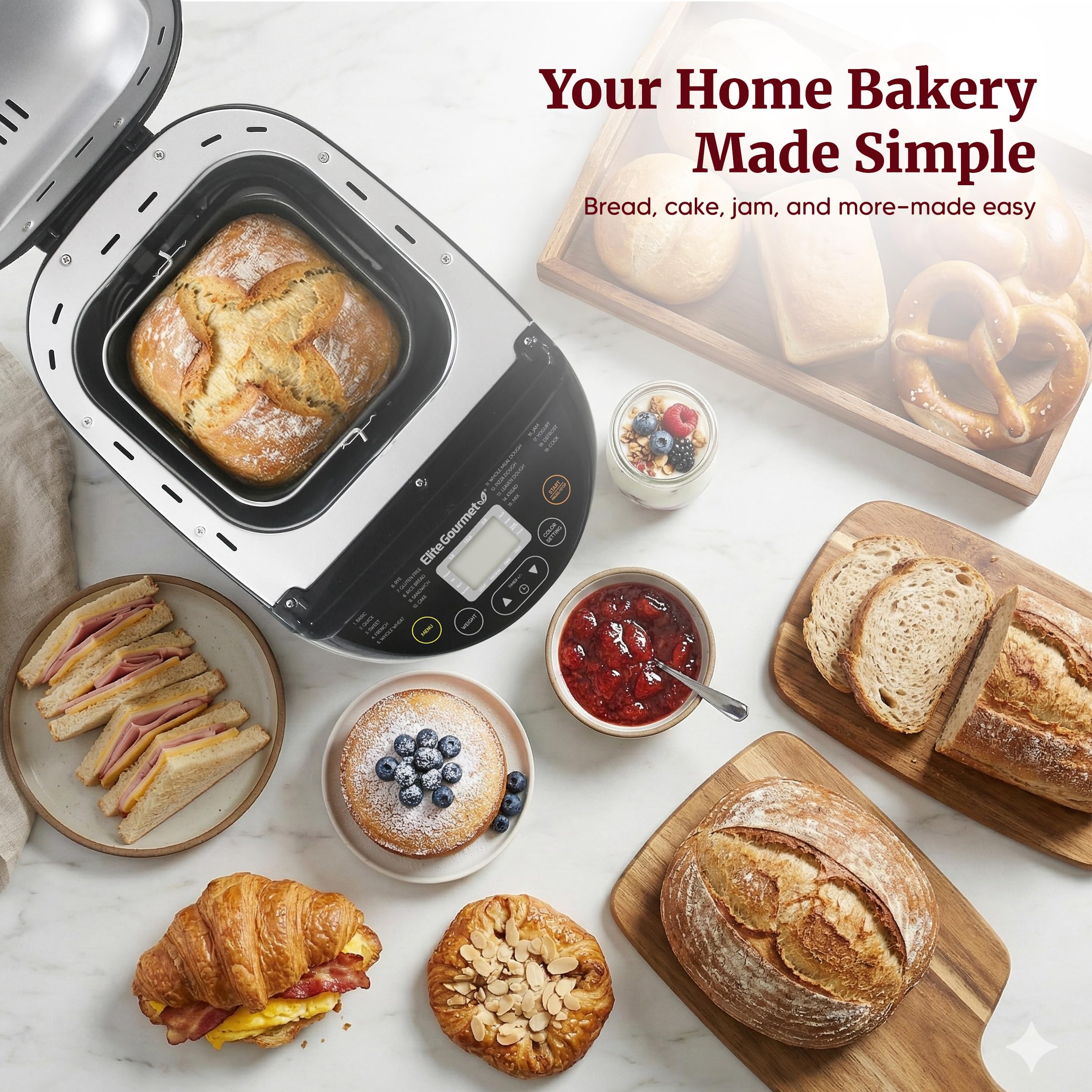 Elite Gourmet Bread Maker - Fresh Bread at Home -8