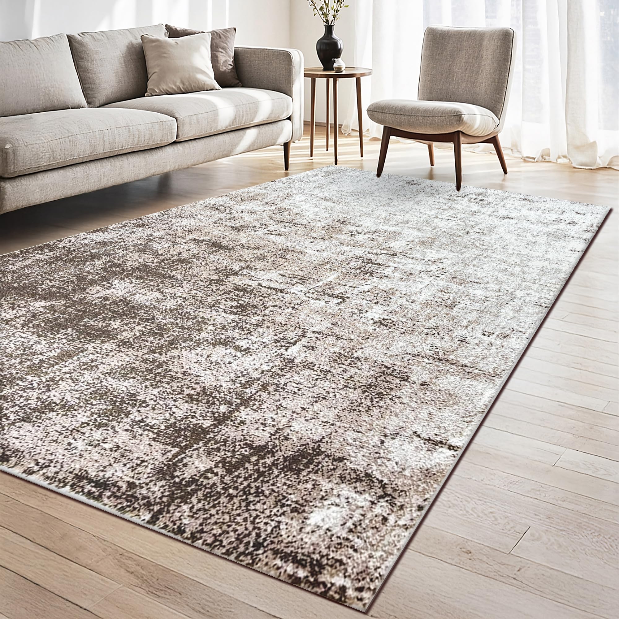 homeart Modern Abstract Area Rug, Brown, 120 x 170 cm โ image 1