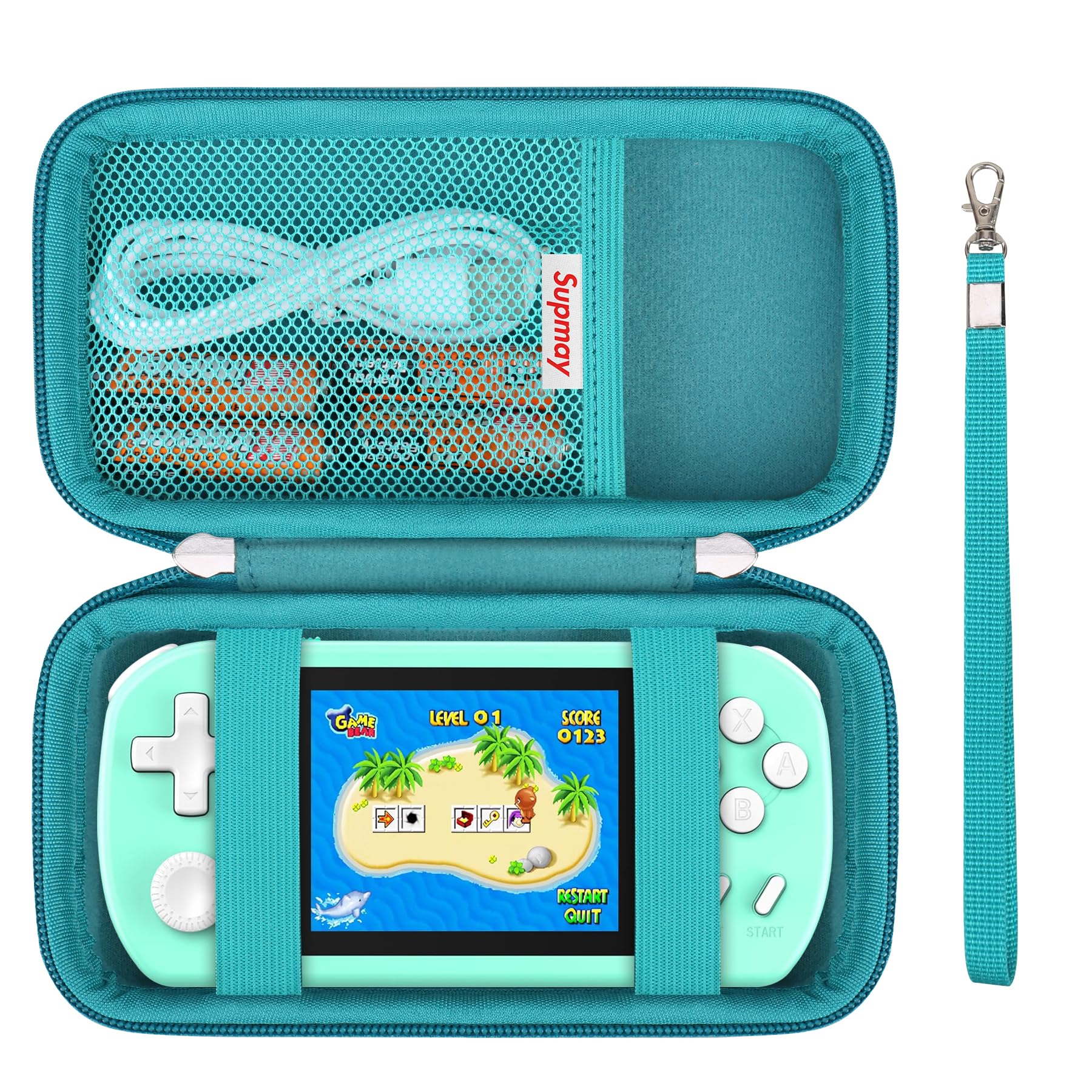 Supmay Carrying Case Compatible with CCTU / TEBIYOU Kids Handheld Games Preloaded 218 Retro Video Games, Portable Gaming Electronic Toys Storage