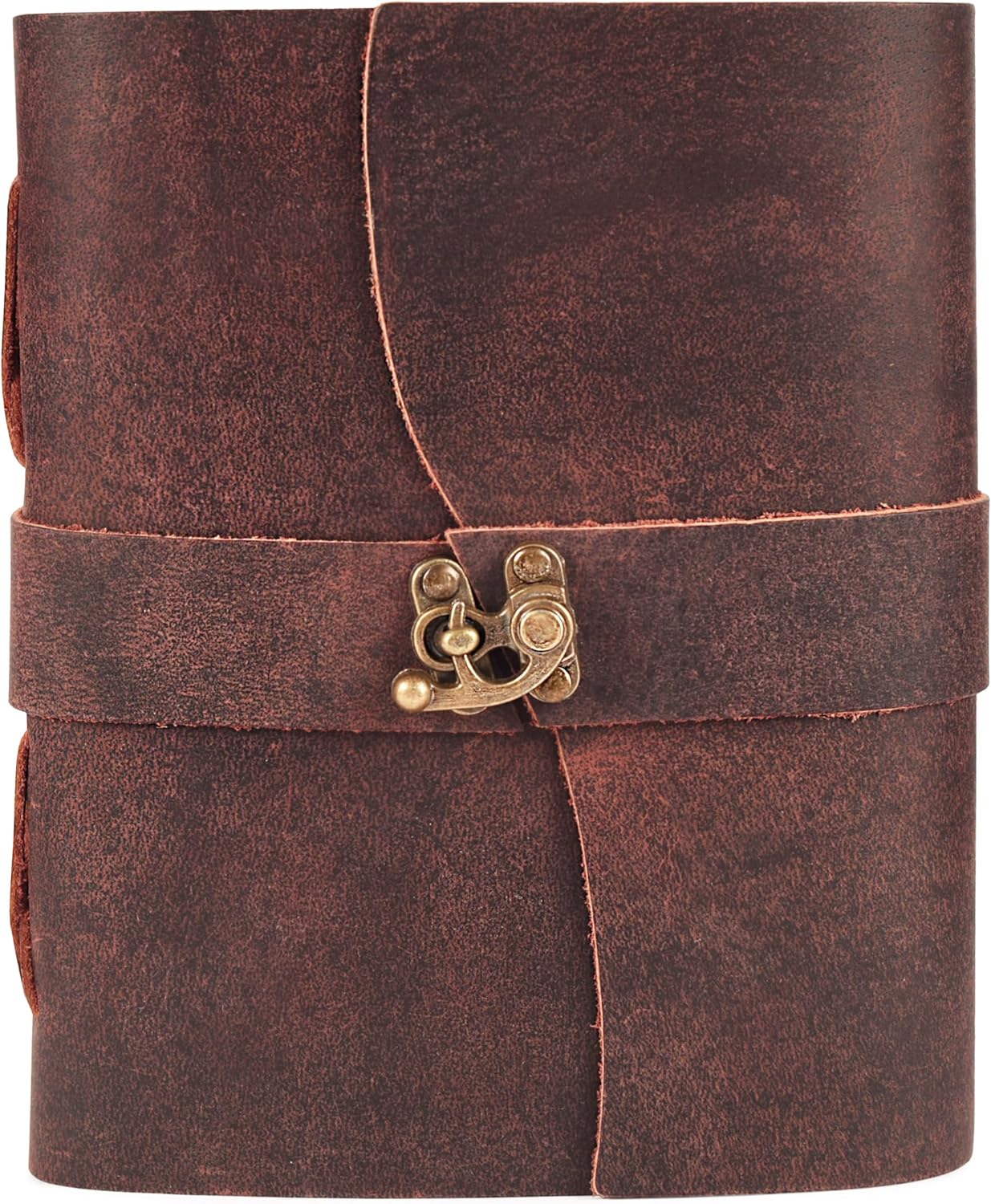 LEATHER VILLAGE Leather Journal for Women & Men – Vintage Leather Bound Journal with Lock – Book of Shadows, Writing & Travel Journal – 200 Pages Handmade Deckle Edge Watercolor Paper –10"x7"-Fuchsia