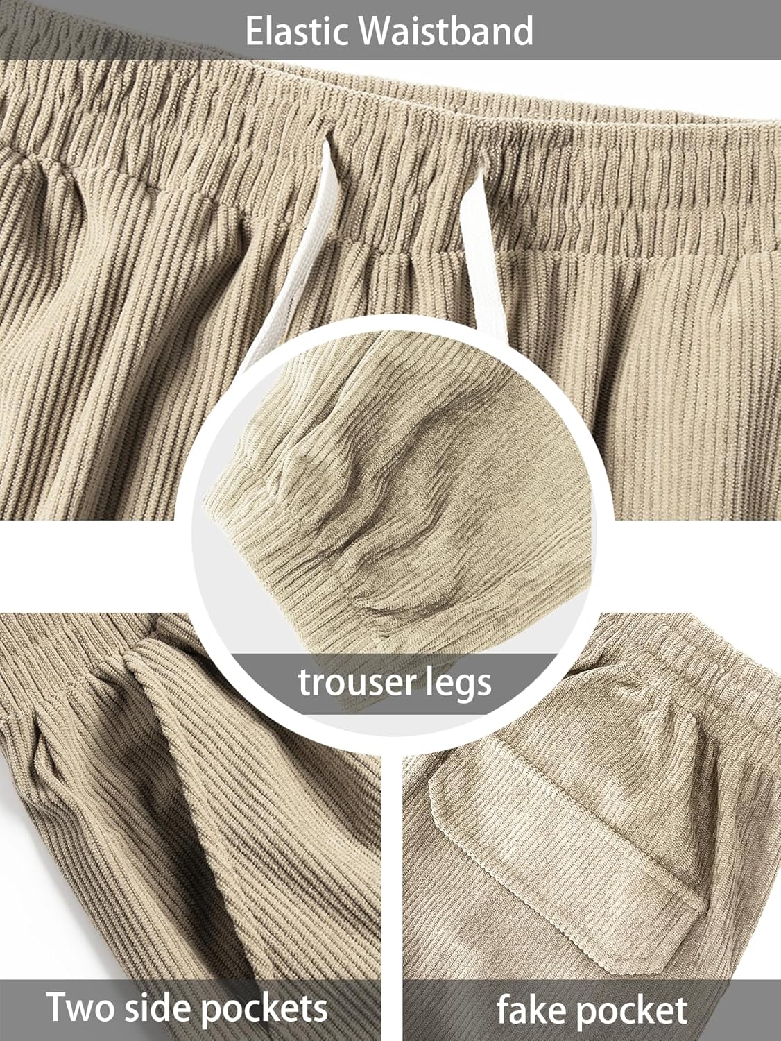 Women's Corduroy Joggers-Tapered Casual Pants with Drawstring Waist Loose Comfortable Fit Designed for Daily and Outdoor Use