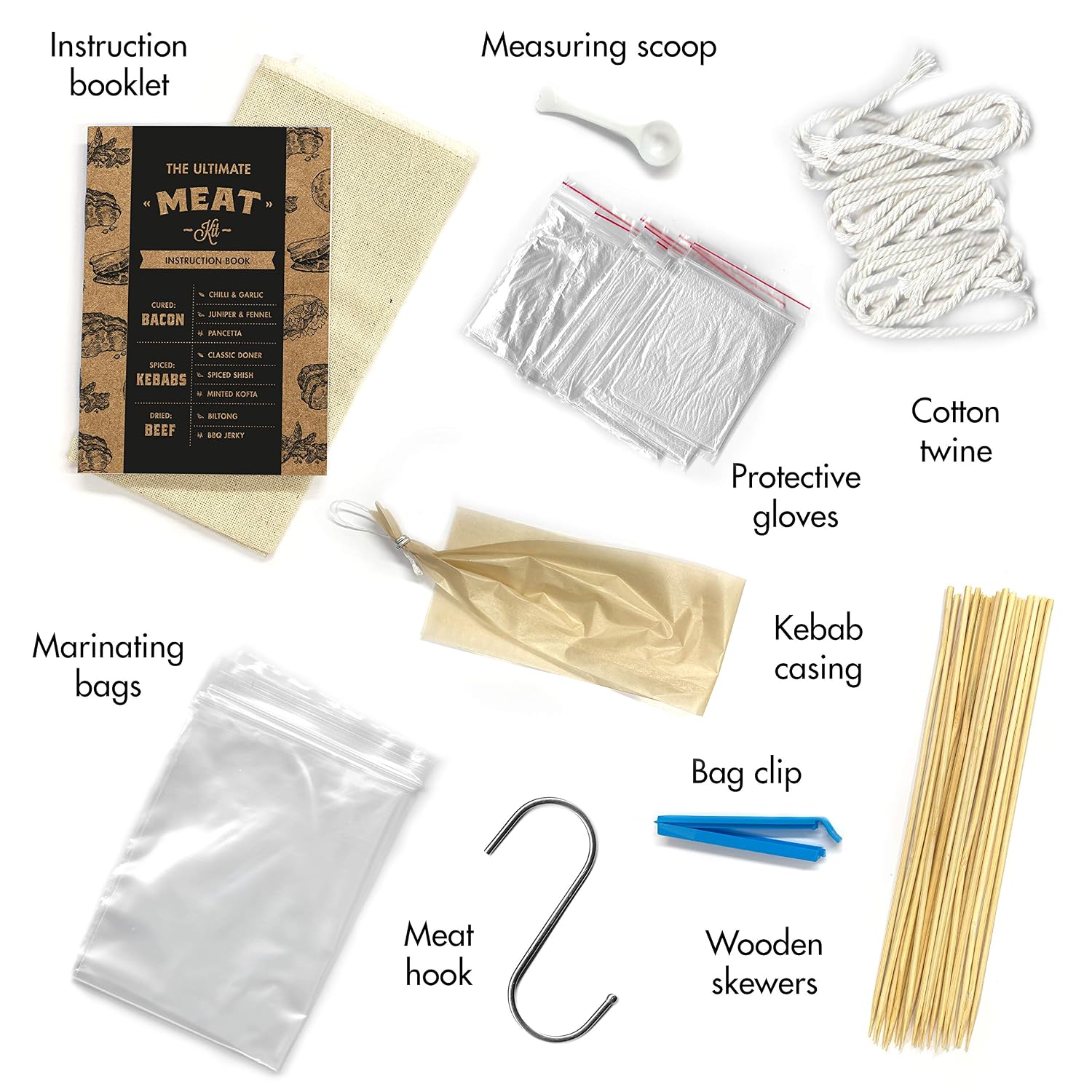 Ultimate Meat Kit - Make Your own Bacon, Biltong, Jerky, Doner Kebabs, Shish Kebabs, Kofte Kebabs and Pancetta