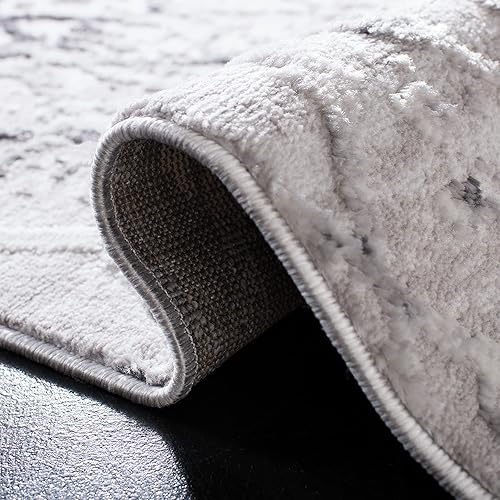 Miniatura 6 de SAFAVIEH Amelia Collection ALA783F - Alfombra de área de 5 pies 3 pulgadas x 7 pies 6 pulgadas, gris y gris claro, diseño moderno enrejado