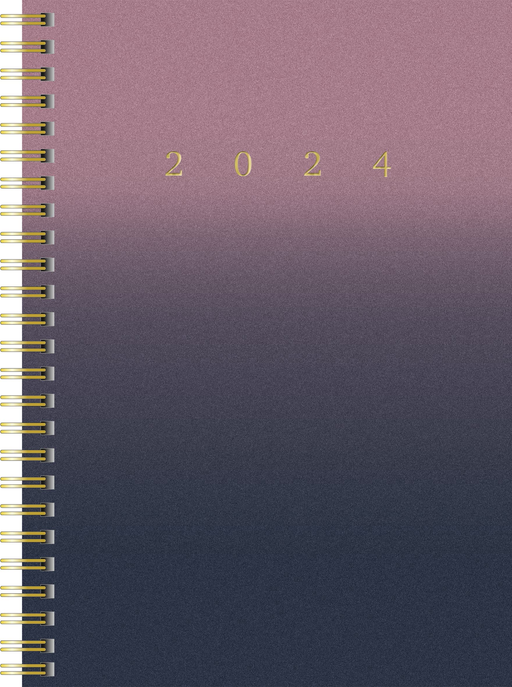 rido/idé Gradient Sky 2024 Weekly Calendar 2 Pages = 1 Week A5 Black Bordeaux