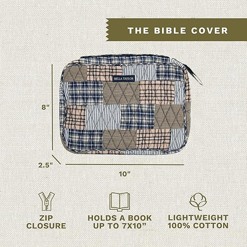 Miniatura 21 de Bella Taylor Funda acolchada para la Biblia para mujer, estuche grande para la Biblia de estudio, parche primitivo