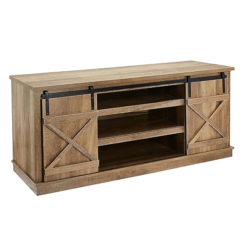 Miniatura 63 de ROCKPOINT Moderno soporte de consola asimétrico de 2 puertas para televisores de hasta 58 pulgadas, 52 pulgadas, color blanco Blanco,Carbón