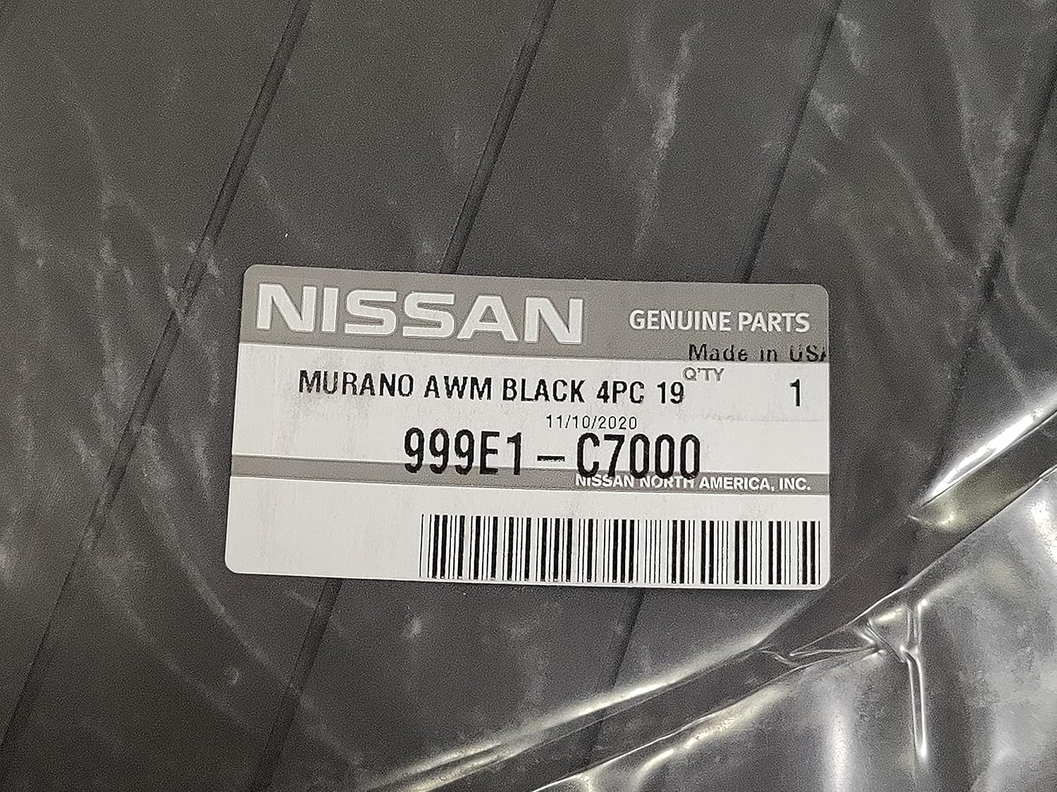 Nissan New OEM 2019-2020 Murano Black 4PC Rubber All Weather Floor MATS