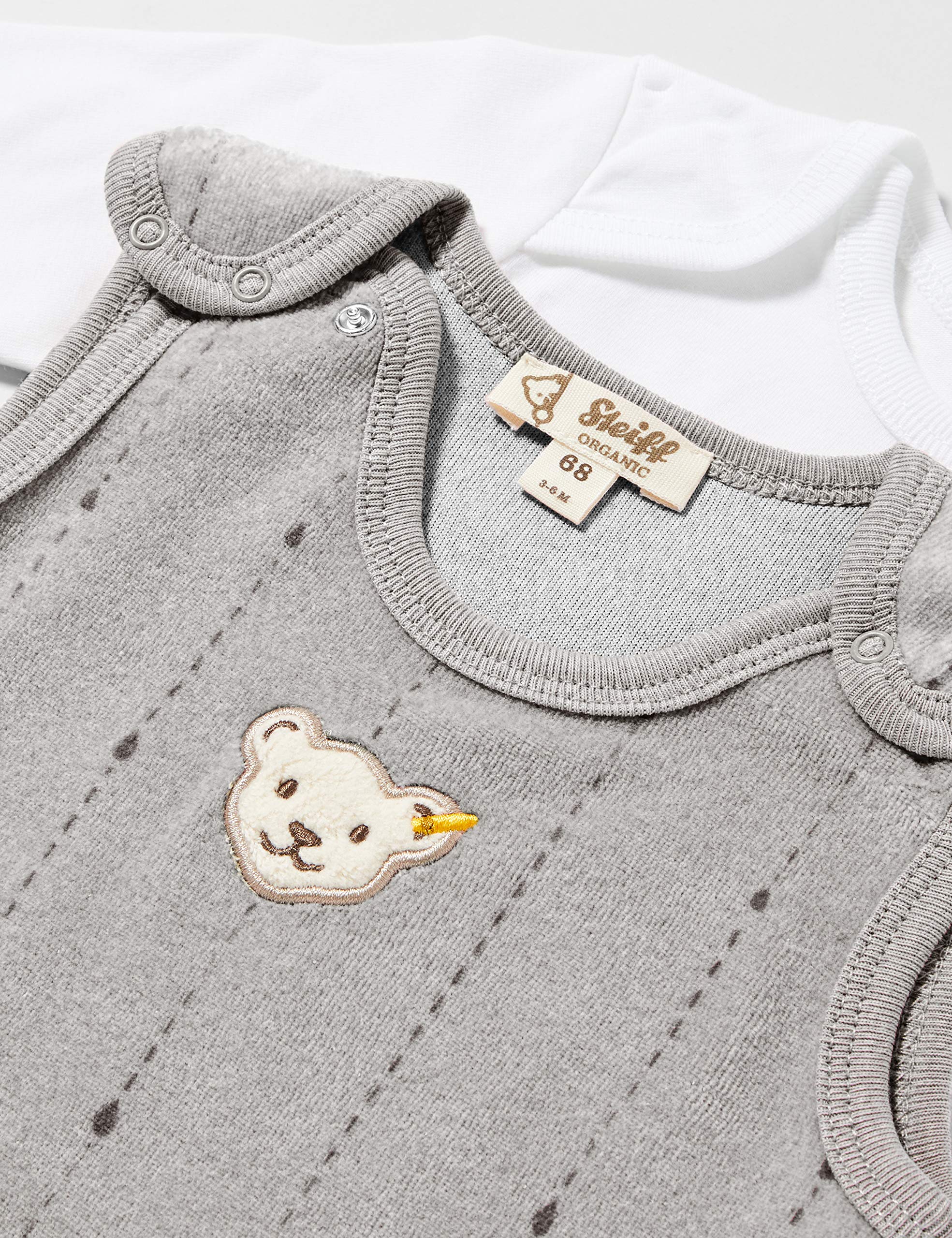 Steiff Unisex Baby Mit Süßer teddybärapplikation Set Strampler + T-Shirt langarm GOTS