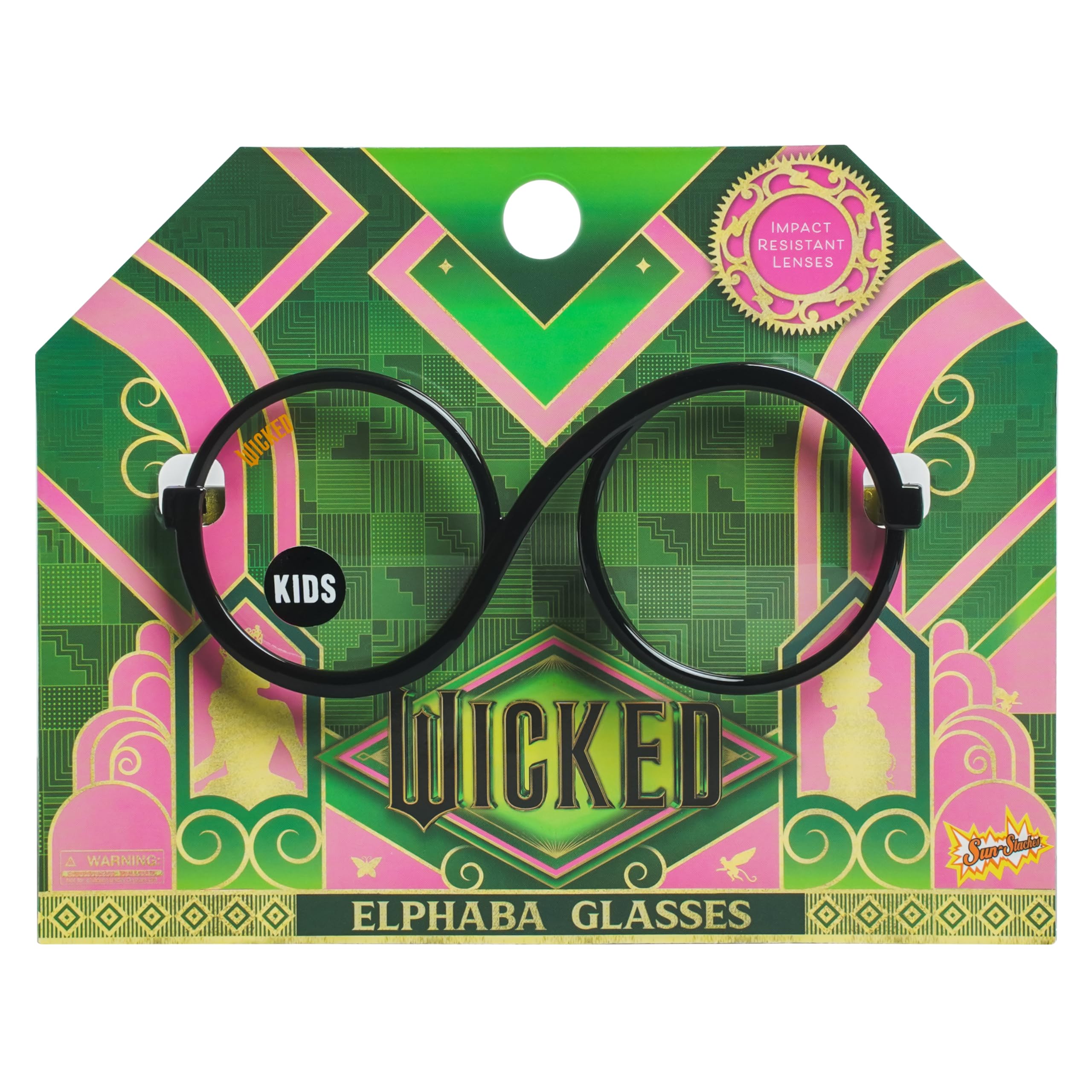 Sun-Staches Wicked Official Elphaba Glasses | Costume Eyewear Accessory | Adult and Child Size