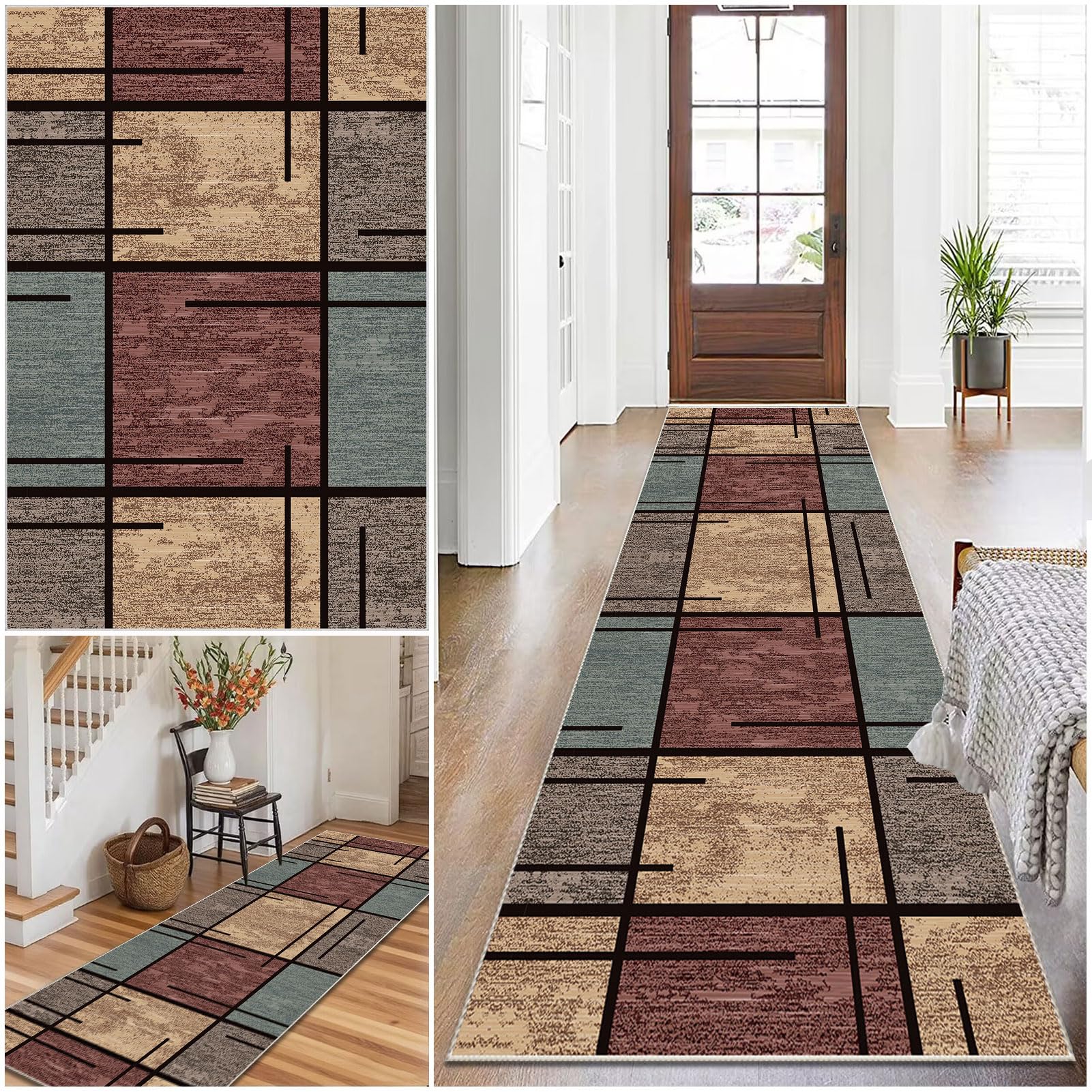 Carpet Runner for hallways Kitchen Runners Non Slip Washable Hallway Runner Long Hall Runner Kitchen Mats Rug Runners for Hallways Bedside Rugs for Bedrooms Entrance Laundry Bedroom 70 x 100 cm