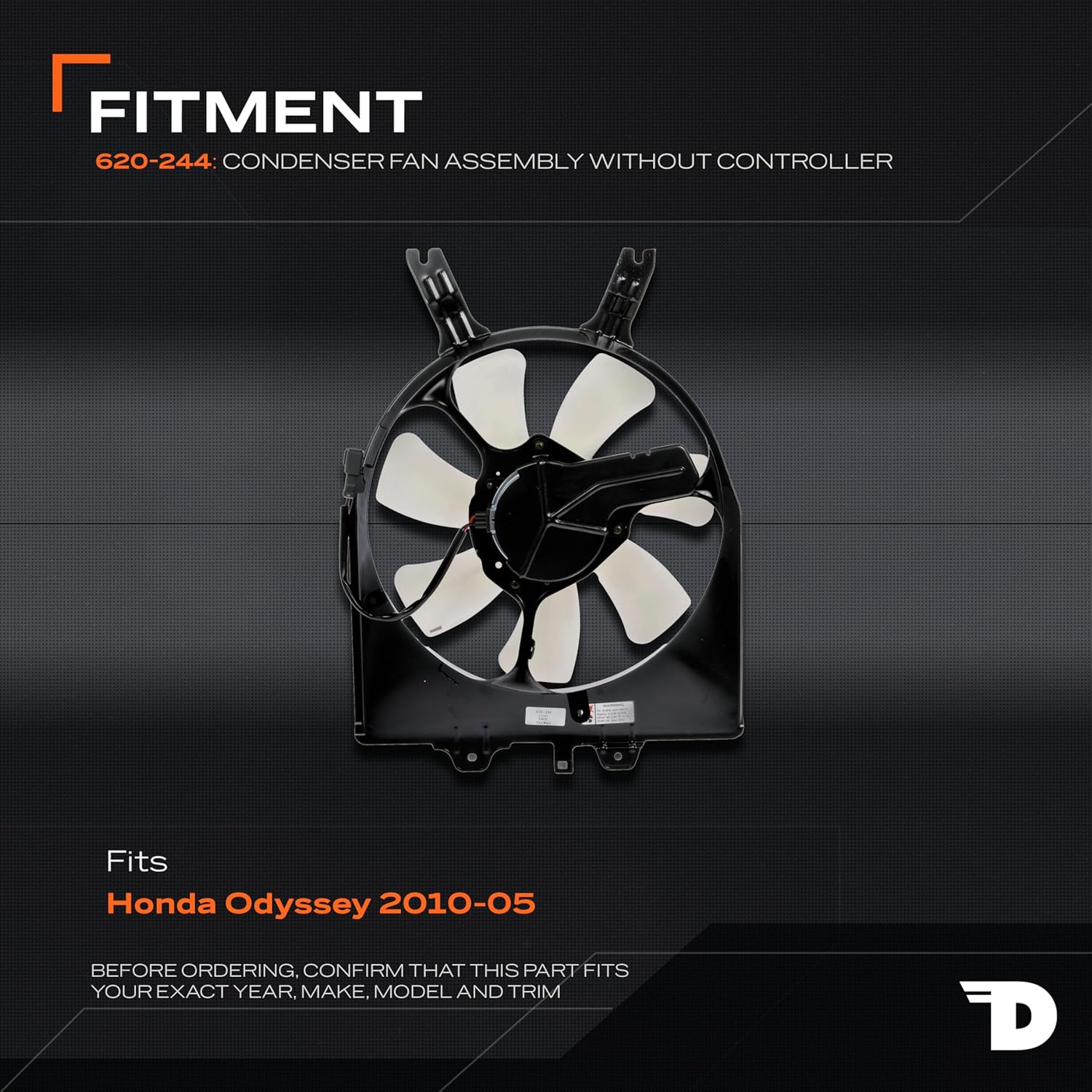 Dorman 620-244 A/C Condenser Fan Assembly Compatible with Select Honda Models