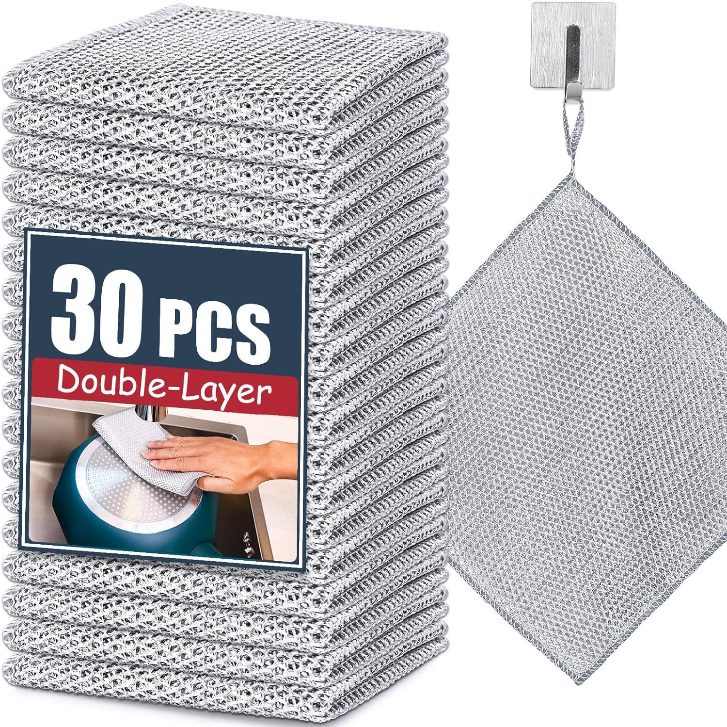See full amazon price history chart for ZUSCHLAG New Upgrade Steel Wire Dishcloth,Triple-Layer Steel Wire Cleaning Cloth,Powerful Cleaning Non-Scratch Wire Dishcloth Rag for Cookware, Sinks, Dishes, Stove Tops (Pack of 30) ZUSCHLAG New Upgrade Steel Wire Dishcloth,Triple-Layer Steel Wire Cleaning Cloth,Powerful Cleaning Non-Scratch Wire Dishcloth Rag for Cookware, Sinks, Dishes, Stove Tops (Pack of 30) (B0D738JW9F) Amazon Price History, Amazon Price Tracker
