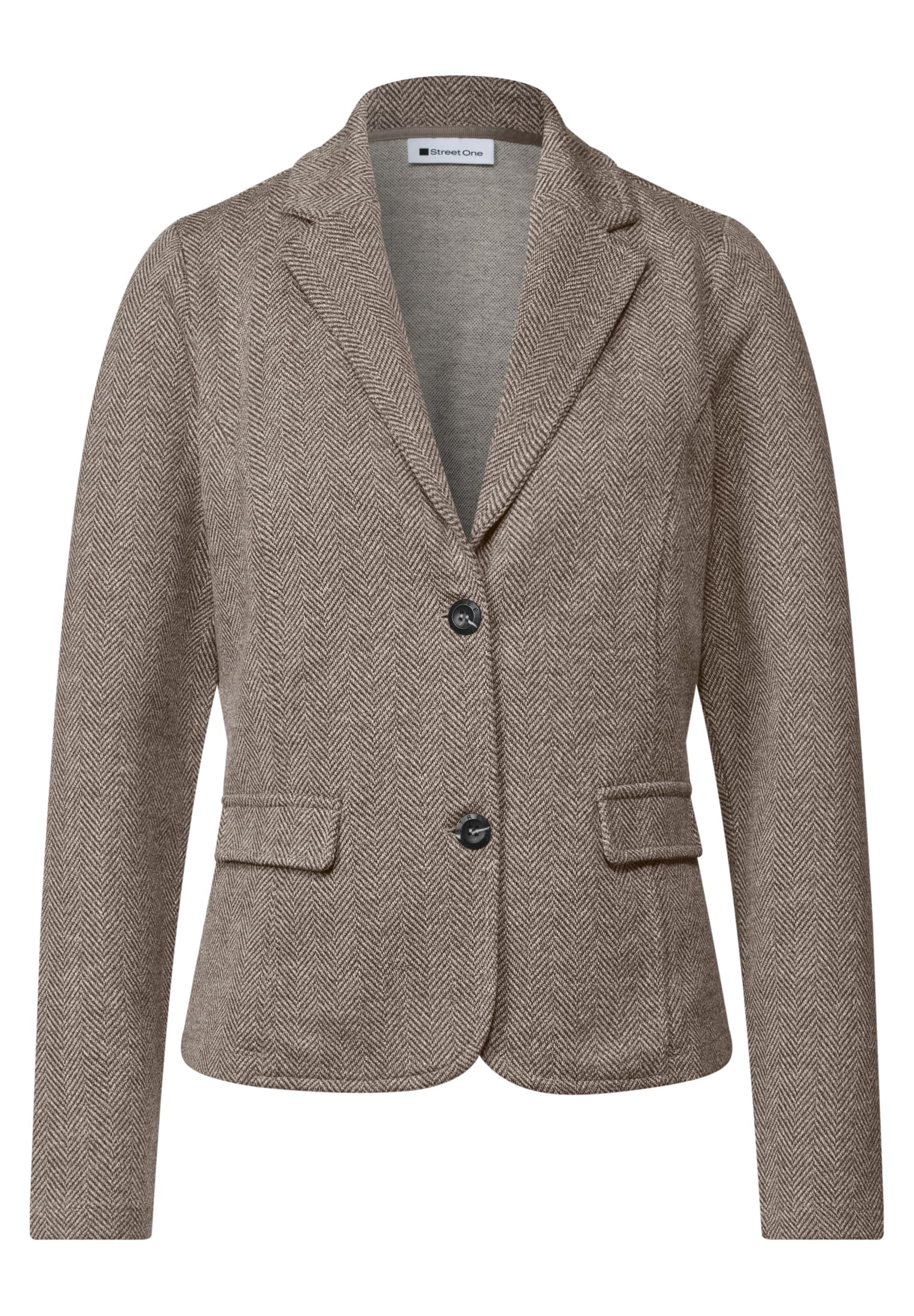 Street One Damen Basic Blazer mit Reverskragen und Dessin