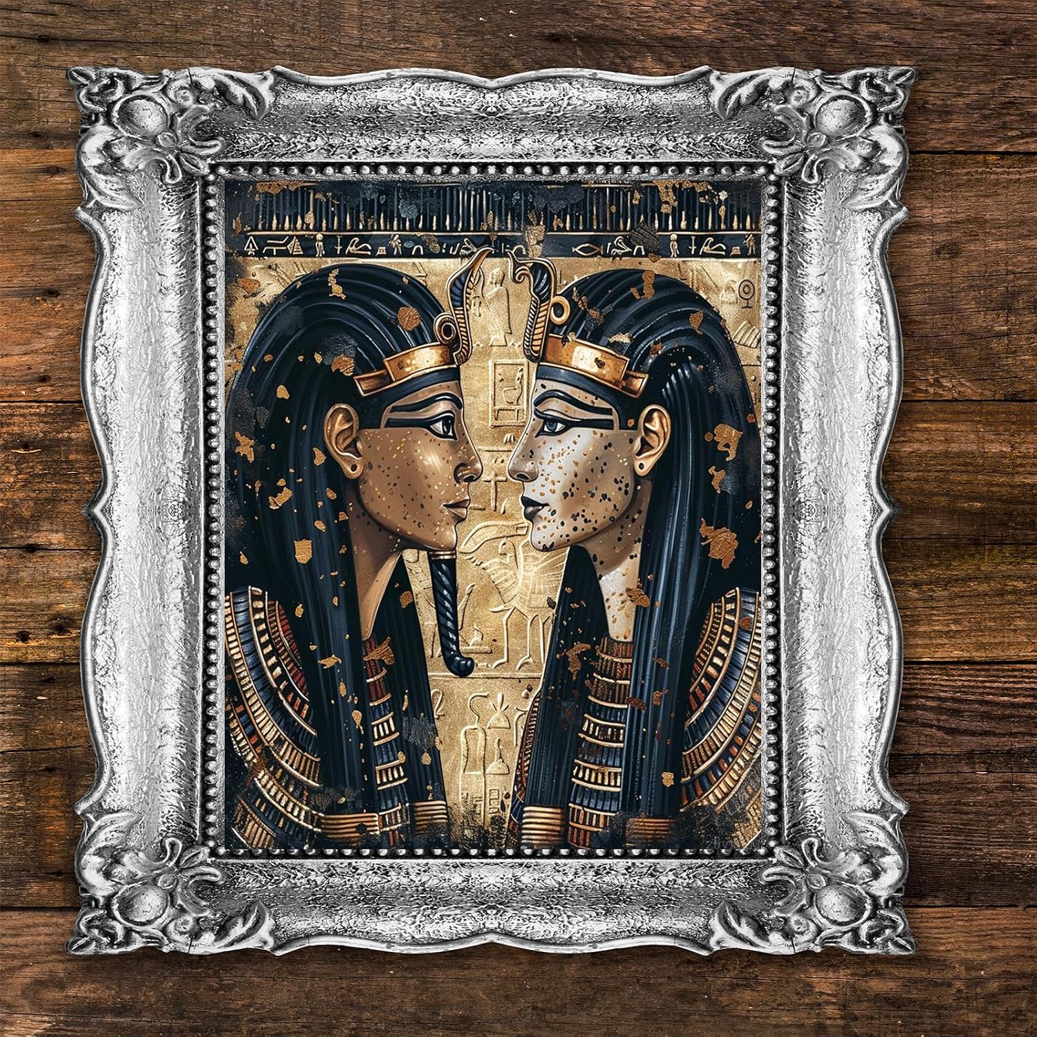 ZUVRDIAI Paint by Number for Adults Black and Golden Egyptian Pharaoh and Cleopatra Acrylic Easy Paint by Numbers for Adults Beginner DIY Painting by Numbers for Gift Home Wall Decor 16 x 20 inch