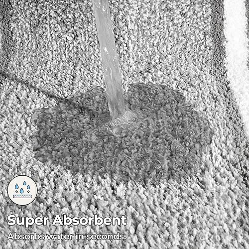 Miniatura 5 de GRANNY SAYS Alfombras de baño grises antideslizantes, lavables, 24 x 16 pulgadas, extra suaves y absorbentes, para baño