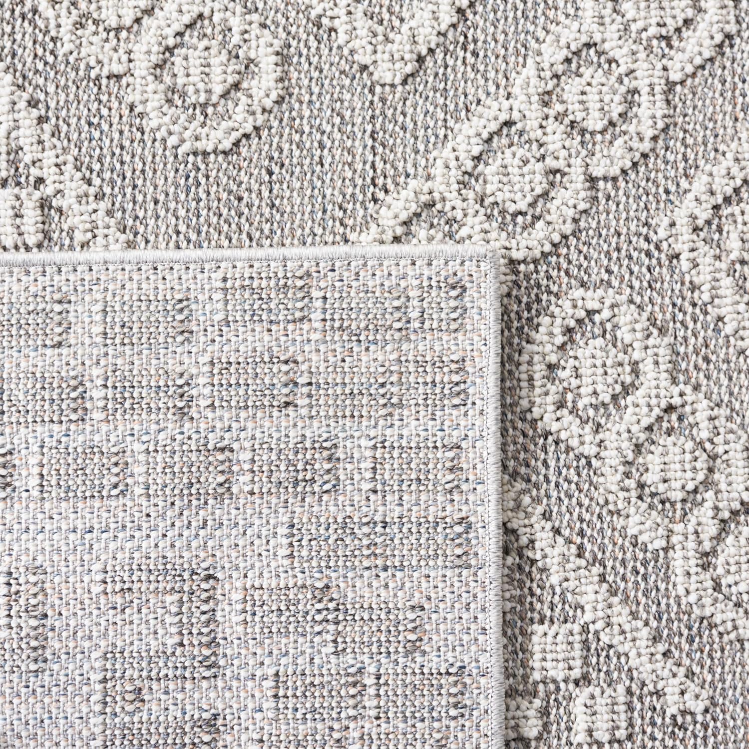 SAFAVIEH Washable Rug Outdoor Global Collection - 4' x 6', Grey & Ivory, Non-Shedding & Easy to Clean, Ideal for Patio, Backyard, Mudroom (GLB202F)