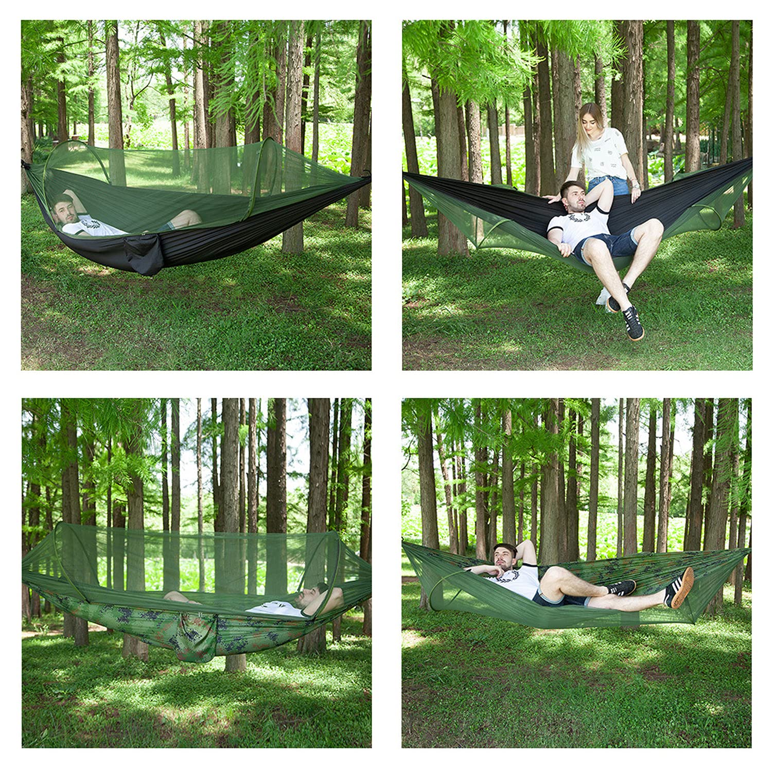 Camping-Hängematte mit Moskitonetz und Regenfliege – Reise-Hängematte Insektennetz – Hängemattenzelt für Outdoor-Wandern, Rucksackreisen, Reisen, Camping-Zubehör und Campingausrüstung