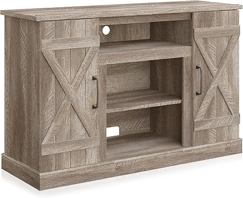 Miniatura 85 de BELLEZE - Soporte de madera rústico para TV de hasta 50", color roble Sargent Gris desteñido,Blanco,Pino Ashland,Gris,claro,Roble