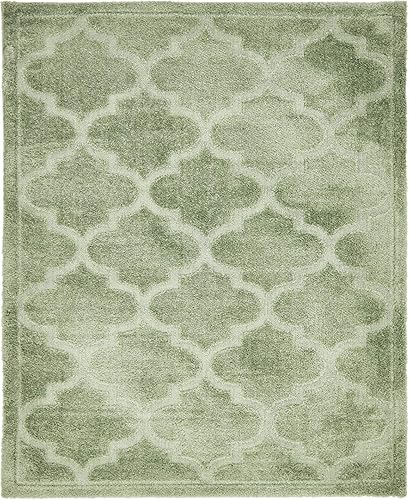 Vista 86 de Unique Loom Trellis Shag Collection Plush Geometric Modern Moroccan Lattice Green Runner Rug (2' 0 x 6' 7)