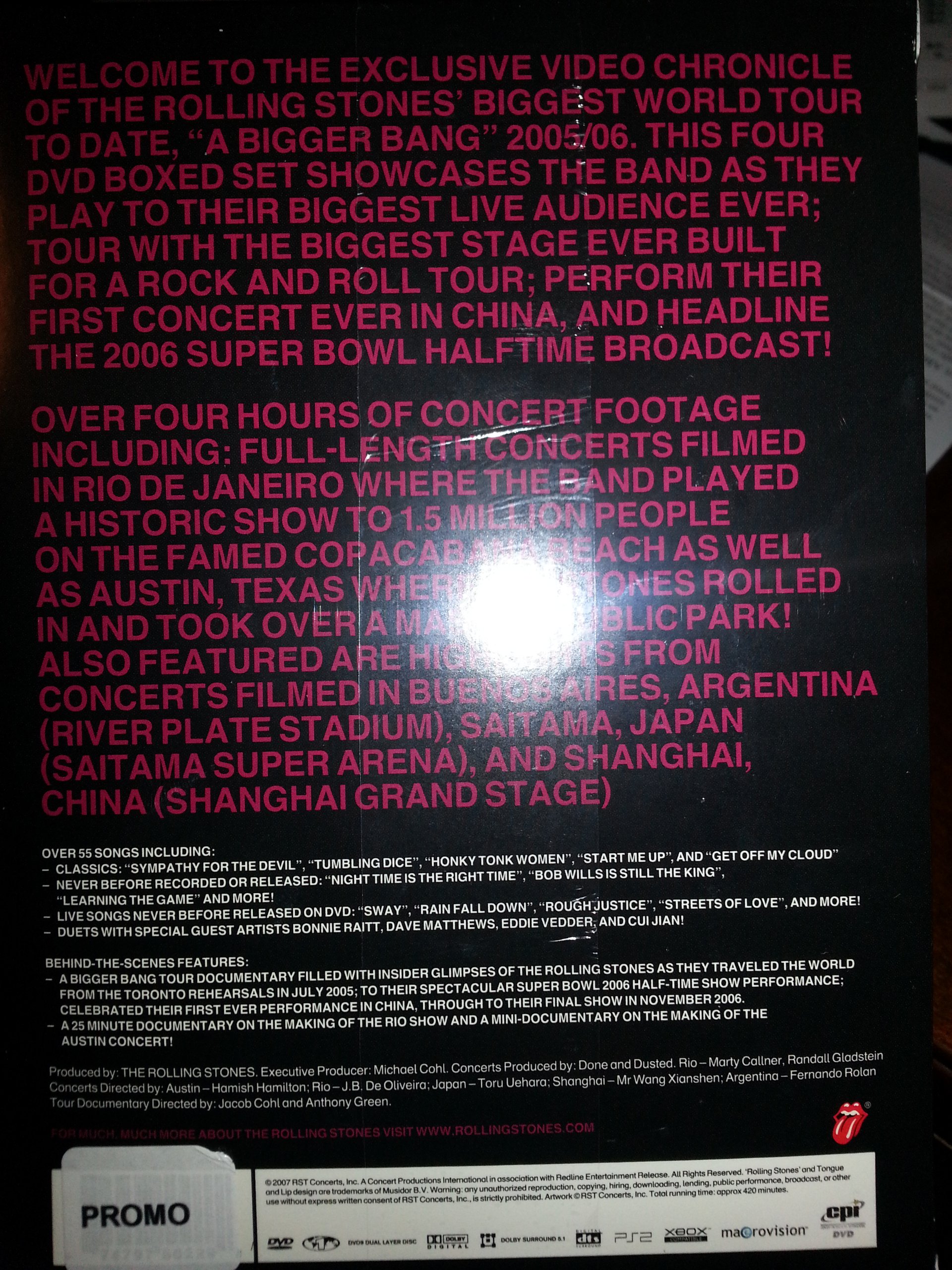 Rolling Stones The Biggest Bang 4 DVDs