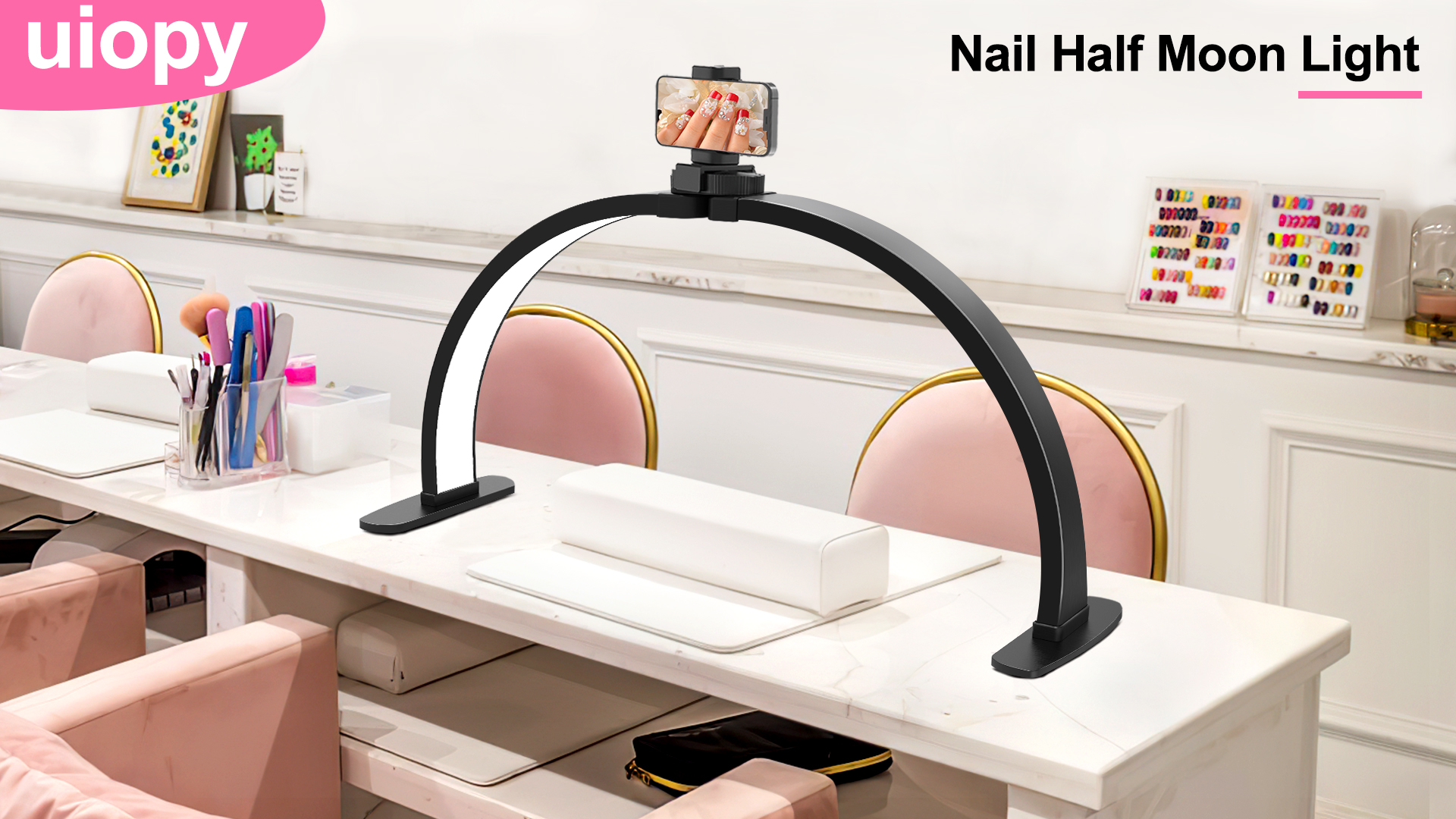 Nail Half Moon Light: Big LED Arch Nail Tech Table Lamp With Phone ... Fast Ship - View #13