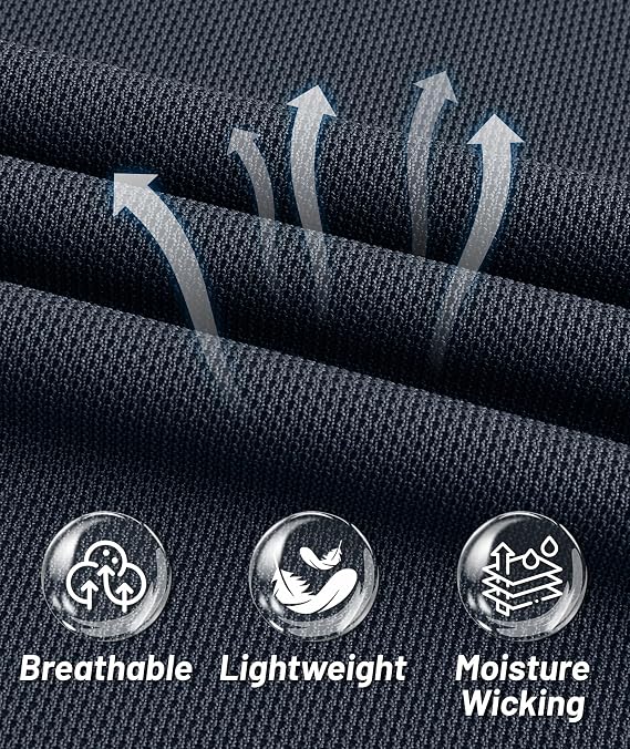 ZITY Men's Polo Shirts Tactical Lightweight Moisture Wicking Long Sleeve Golf Sports Performance Shirts Work Tee