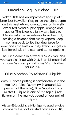 E-Juice Flavor