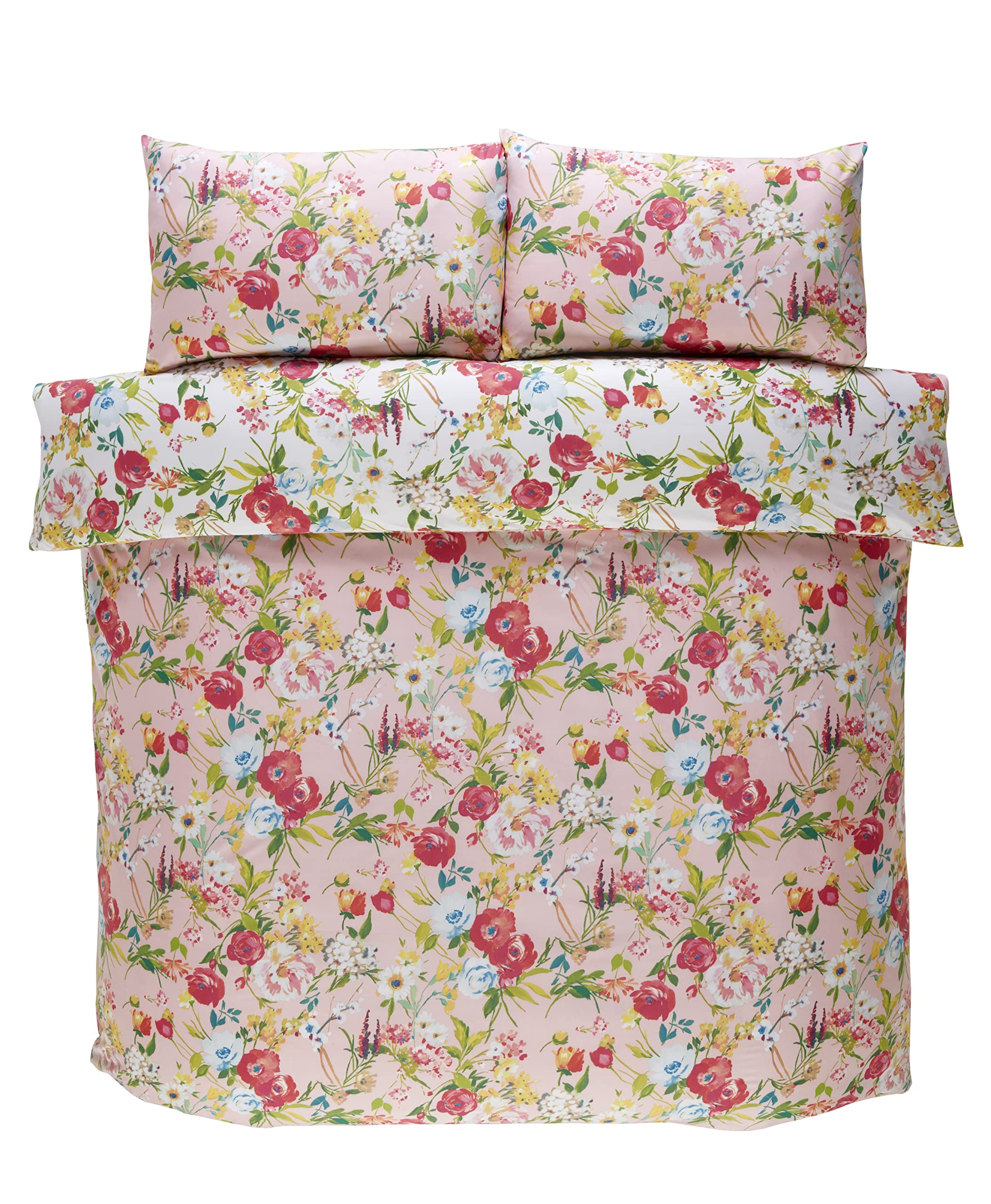 Rapport Home Ashbourne Microfibre Kingsize Duvet Cover Set Blush