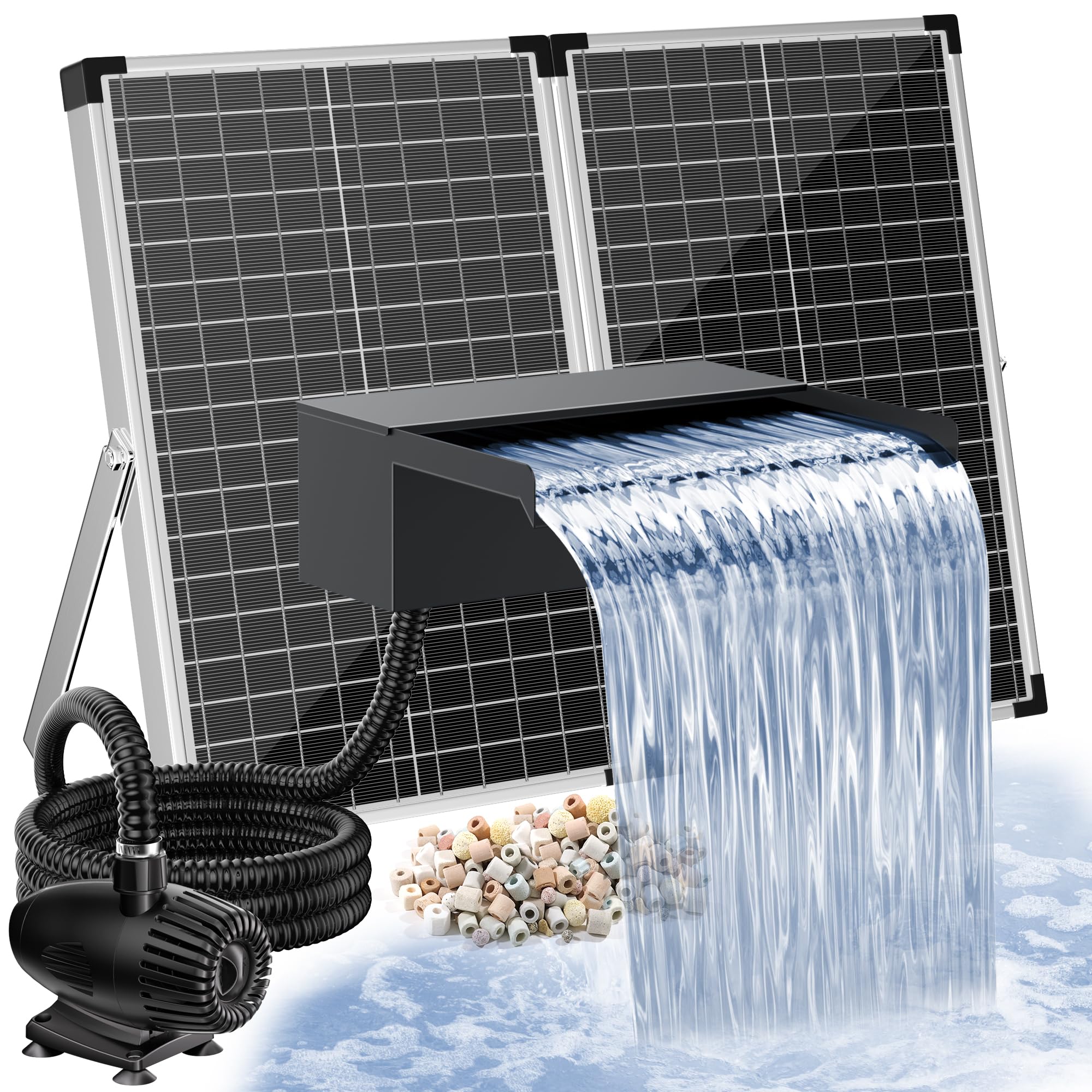 View 1 of ***FACTORY SEALED***POPOSOAP 70W Solar Pond Waterfall Spillway with Pump