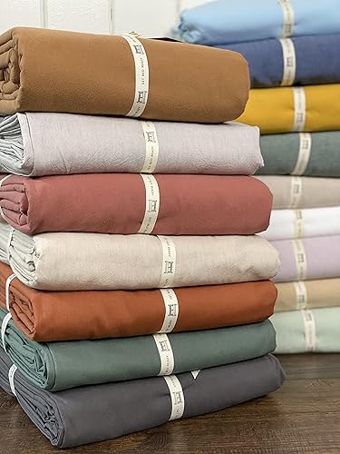 Miniatura 5 de Get Bed Ready Juego de funda de edredón de algodón lavado a la piedra, estilo cambray, color liso, relajado, suave, moderno, natural, arrugado,