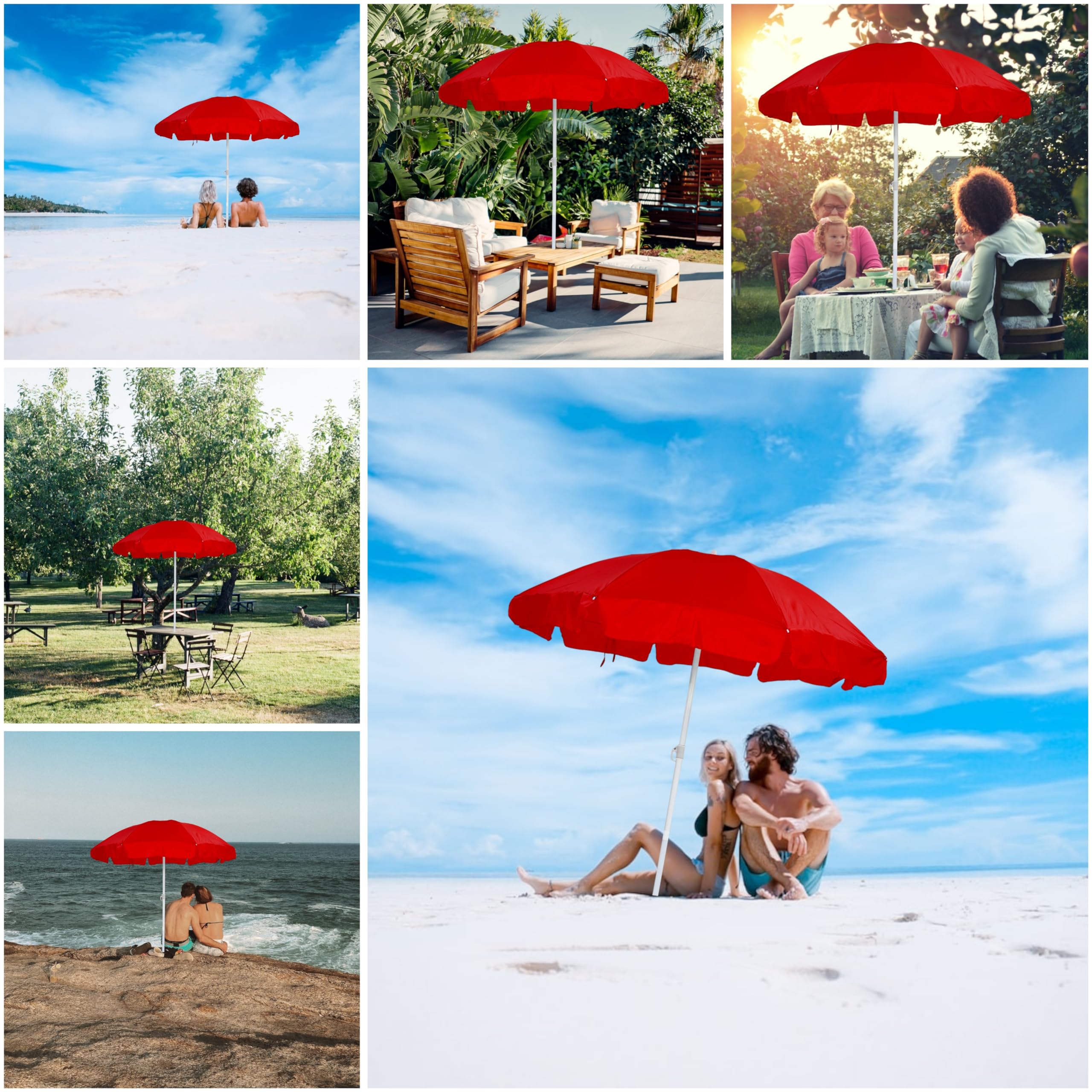 Bluebuds, We Build Smiles 36inch/6ft Outdoor Garden Big Size Umbrella Without Stand For Hotels,Beach,Shop And Restaurent 3