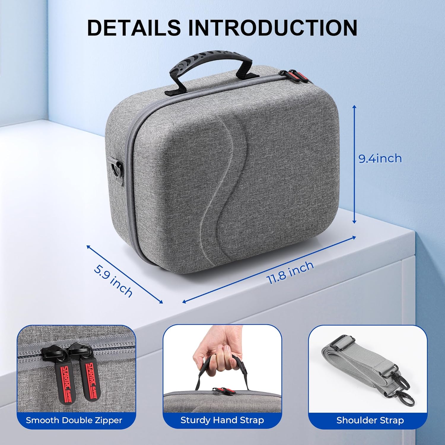 STARTRC GAMES Carrying Case for Meta Quest 3, Large Travel Case Compatible with BOBOVR S3 Pro/KIWI Design Battery Head Strap and Other Accessories, Hard Shell Travel Bag for Oculus Quest 3 - Image 5