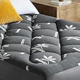 Mattress Topper Queen Size - Viscose Made from Bamboo Pillow Top Mattress Pad with Deep Pockets - Soft Mattress Topper for Back Pain Relief(60