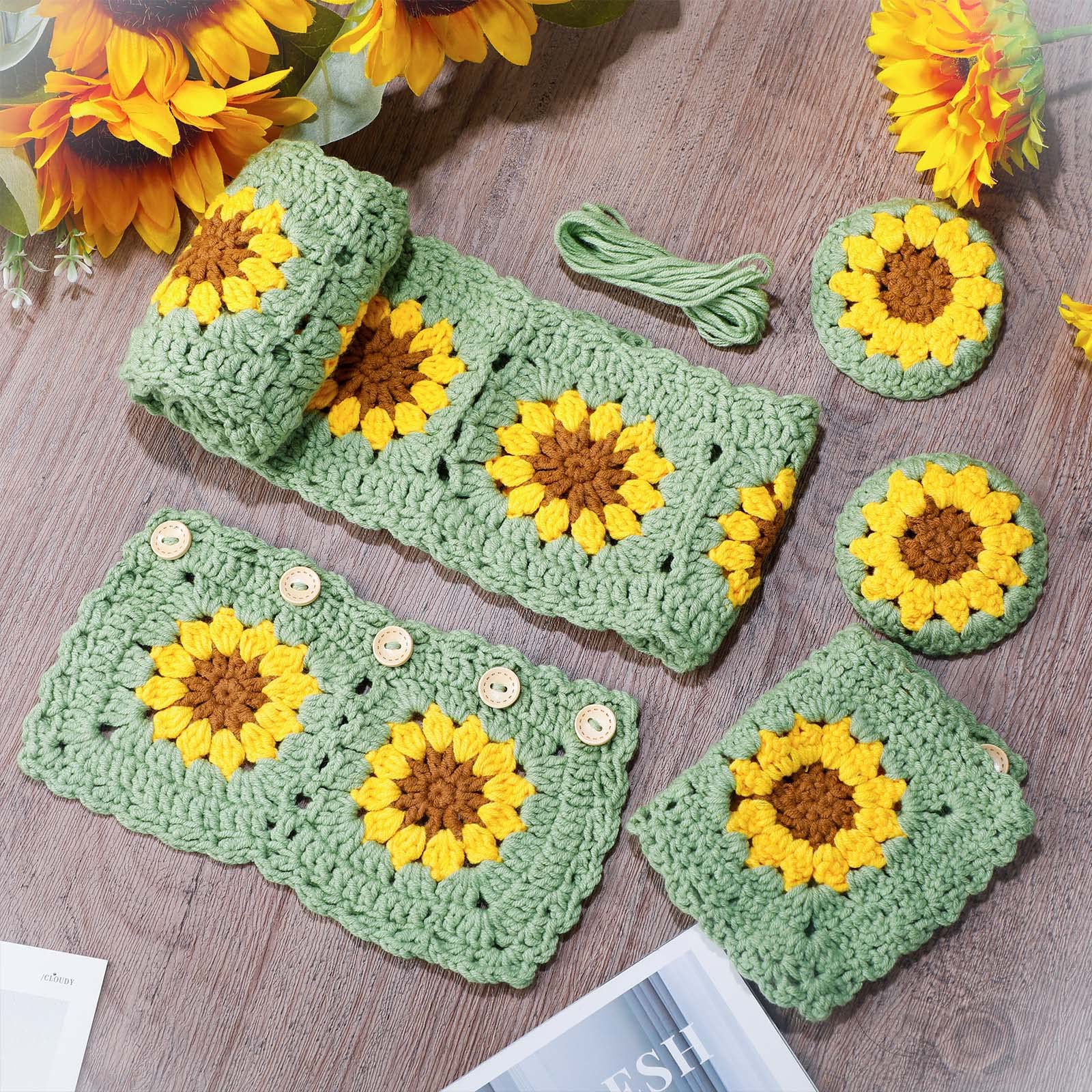 Amazon.co.jp: かぎ針編みハンドルカバー 5個 かぎ針編みベルトカバー