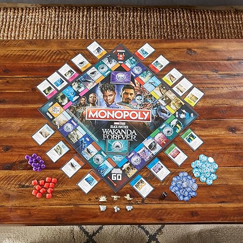 Miniatura 2 de Monopoly: Marvel Studios' Black Panther: Wakanda Forever Edition - Juego de mesa para familias y niños a partir de 8 años, juego para 2-6 jugadores