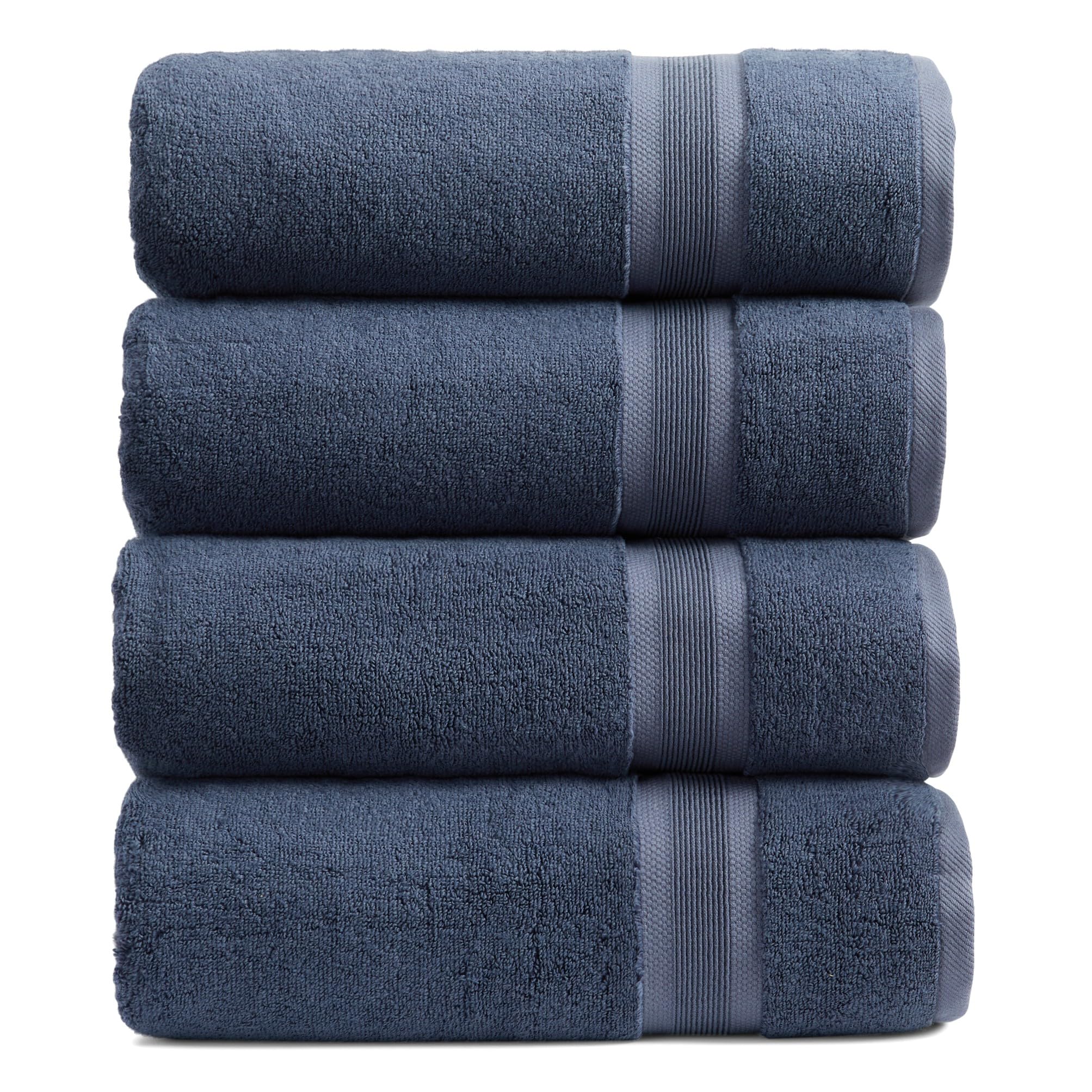 Springtree Home Luxury Viscose from Bamboo Bath Towel Set of 4 | 35% Viscose from Bamboo - 65% Cotton | Absorbent Quick-Dry Towels for Bathroom |