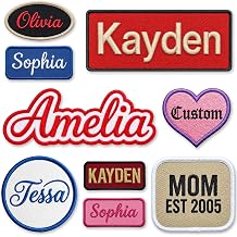 Customized Name Patches Embroidered, Personalized Iron-On Patches for Clothing, Custom Text Patch 2-11 inch, Name Tags with Sew-On Hook and Loop Backing for Backpack Hat Uniform Jacket