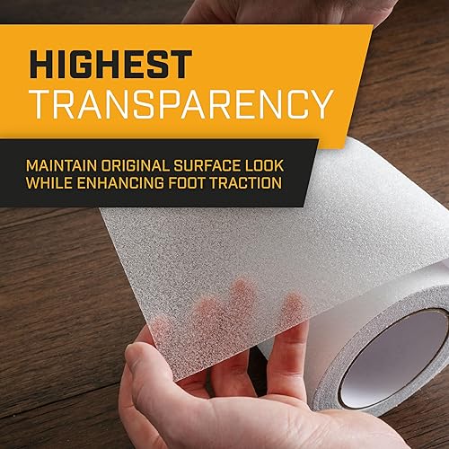 Miniatura 22 de Lockport Cinta antideslizante – Cinta de agarre negra resistente para escaleras, 4 pulgadas x 50 pies para peldaños de escalera antideslizante Negro