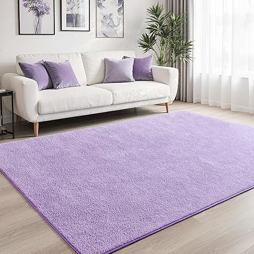 Miniatura 27 de Keeko - Alfombras grises de 4 x 6 pies para dormitorio, suave alfombra moderna para sala de estar, alfombra antideslizante de bajo pelo interior,