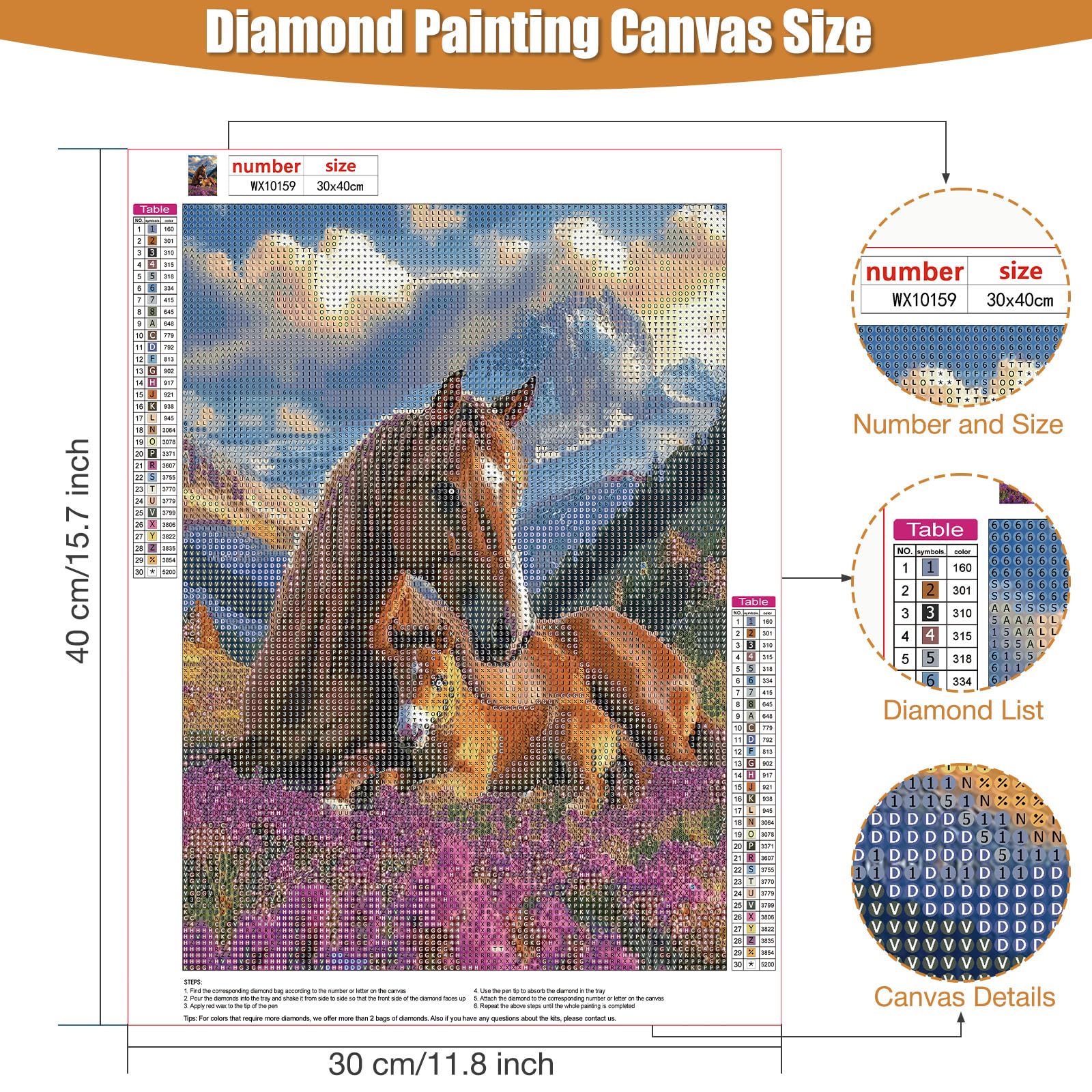 Diamant-Malerei-Set 'Buntes Pferd' – 5D-Kristall-Anhänger Zum Aufhängen, Mit Acrylplatte & Ketten, Bastelset Für Erwachsene