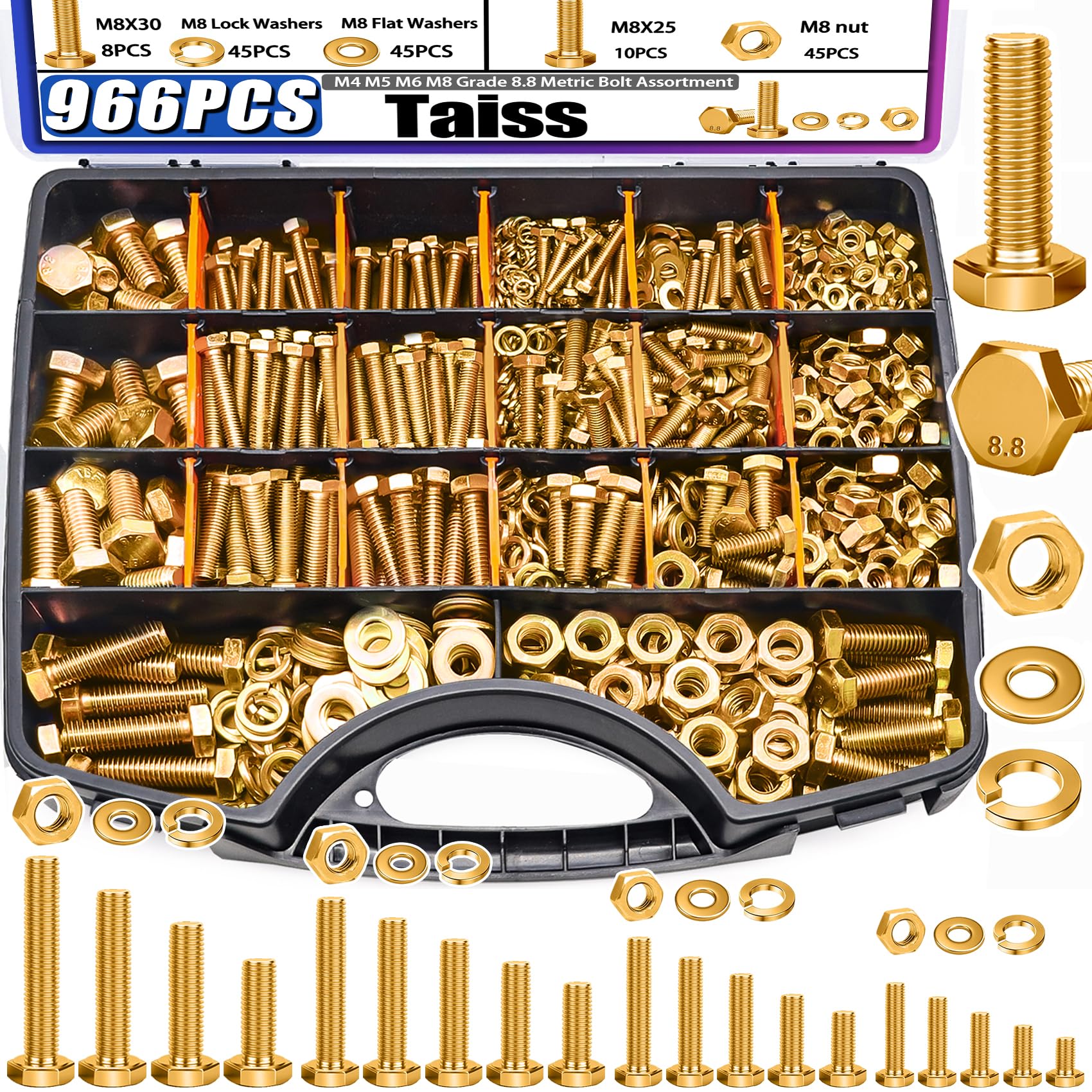 BOLTS AND NUTS! 1〜17ほか29冊セット Taiss 966pcs Metric Bolt Assortment Grade 8.8 Heavy Duty,M4 M5 M6
