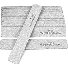 SALVMARY Professional Nail Files 80/80 Grit Double Sided Emery Boards for Nails Shaping and Styling Manicure Tools Set for Home & Salon Use 12Pcs