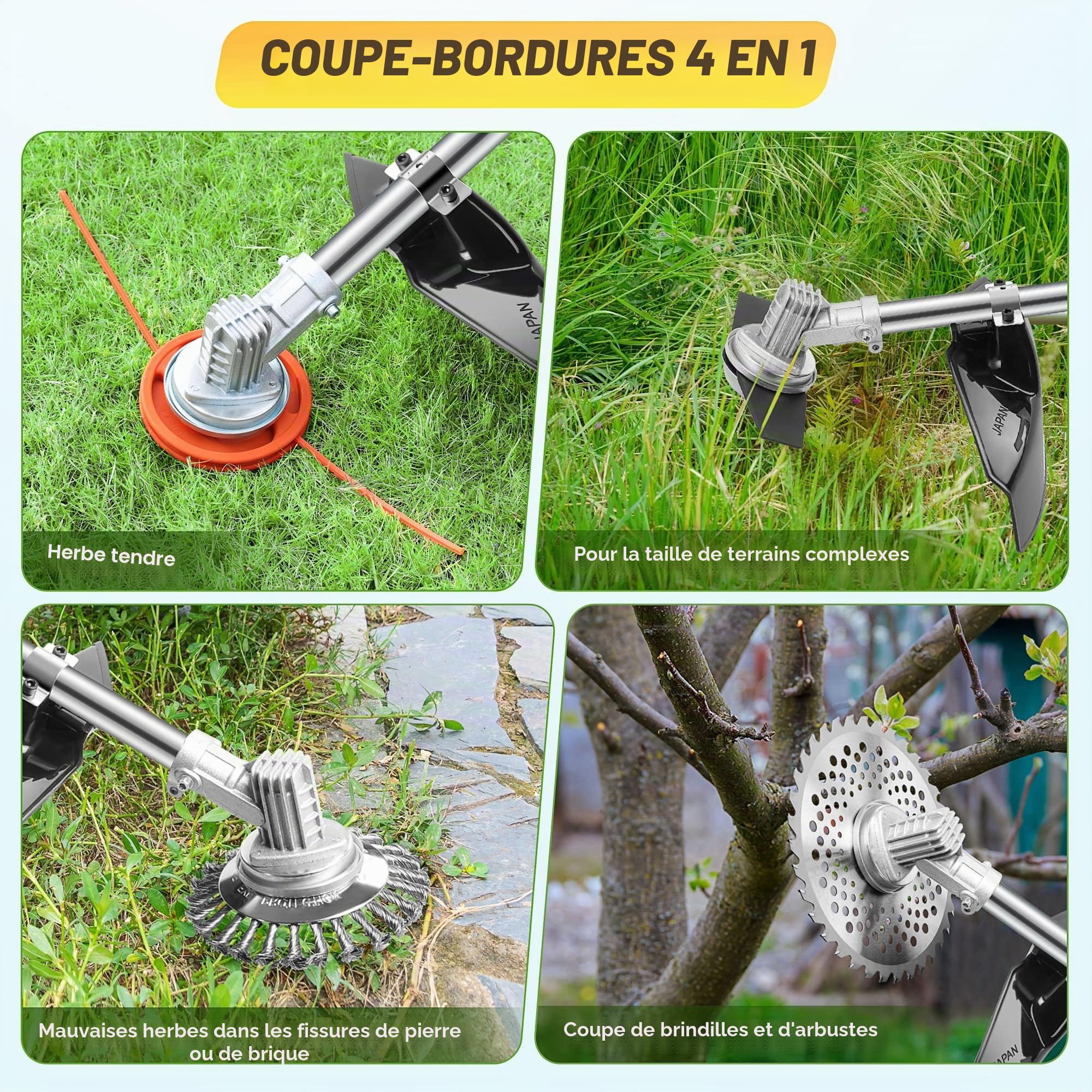 Débroussailleuse sans Fil avec Batterie pour Makita Batterie avec 4 Types | 2 batteries et chargeur & moteur sans balais